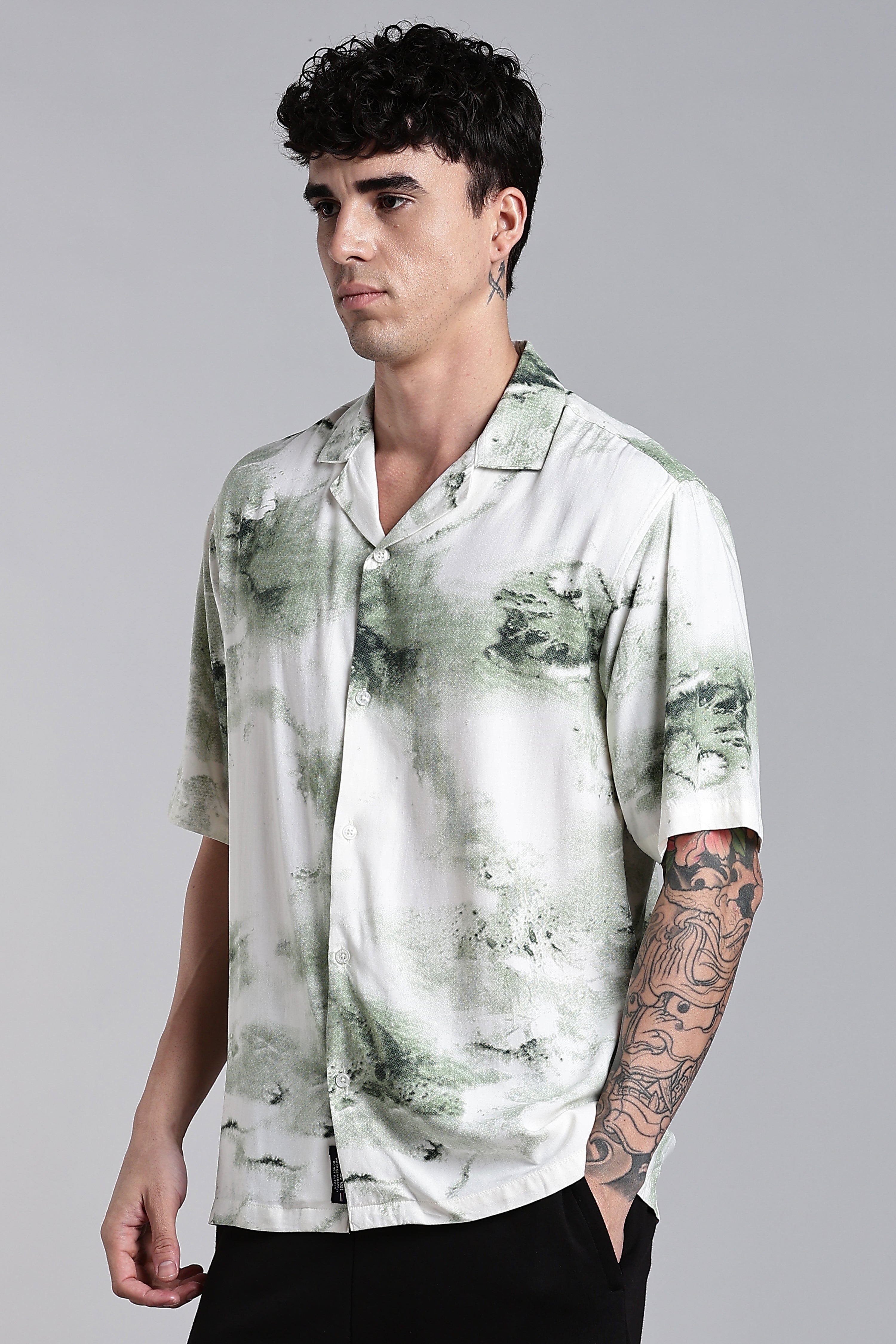 Men Tintor Green Printed Shirt