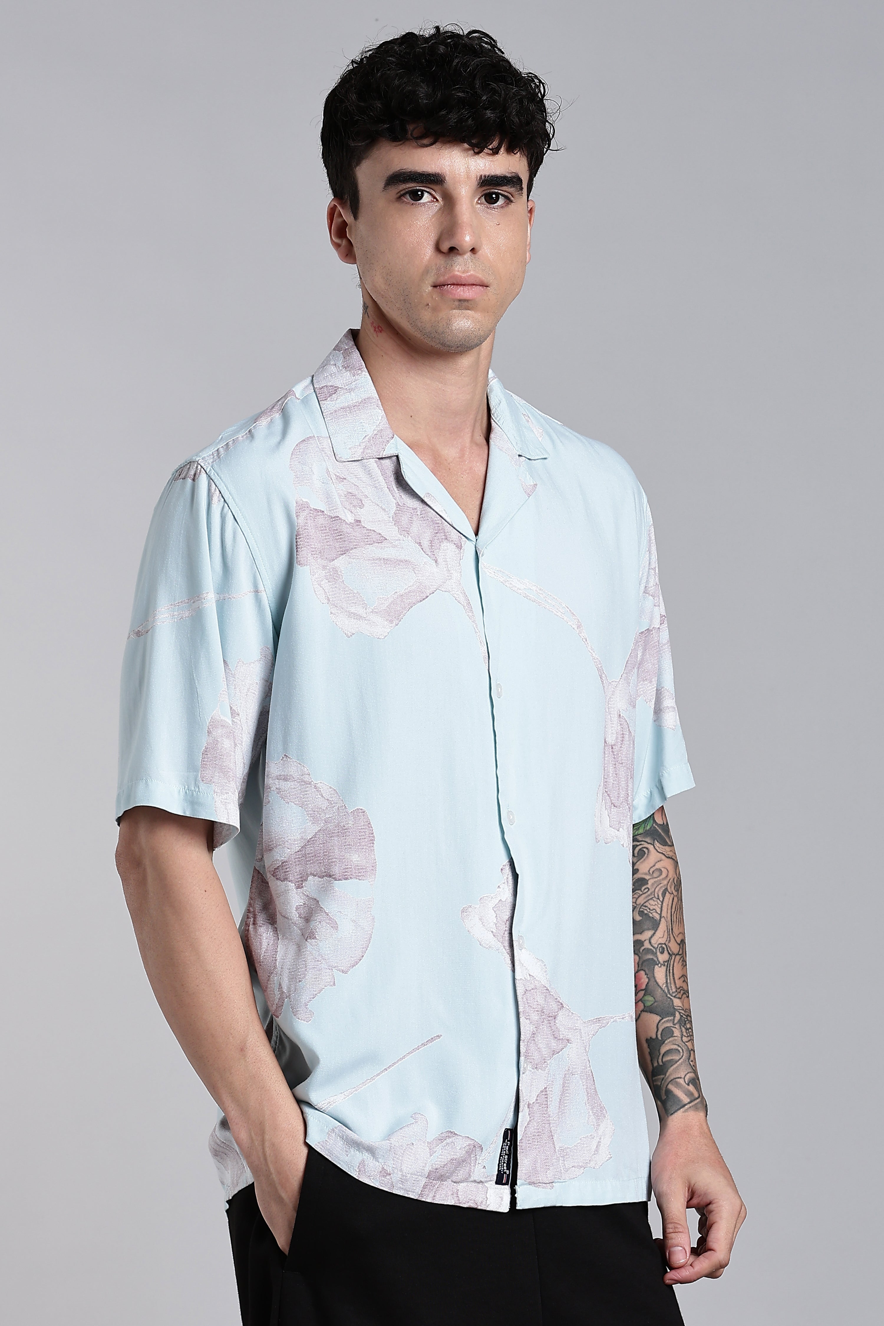 Men Tropivo Blue Floral Shirt