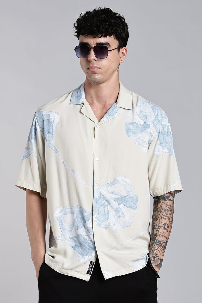 Men Tropivo Beige Floral Shirt