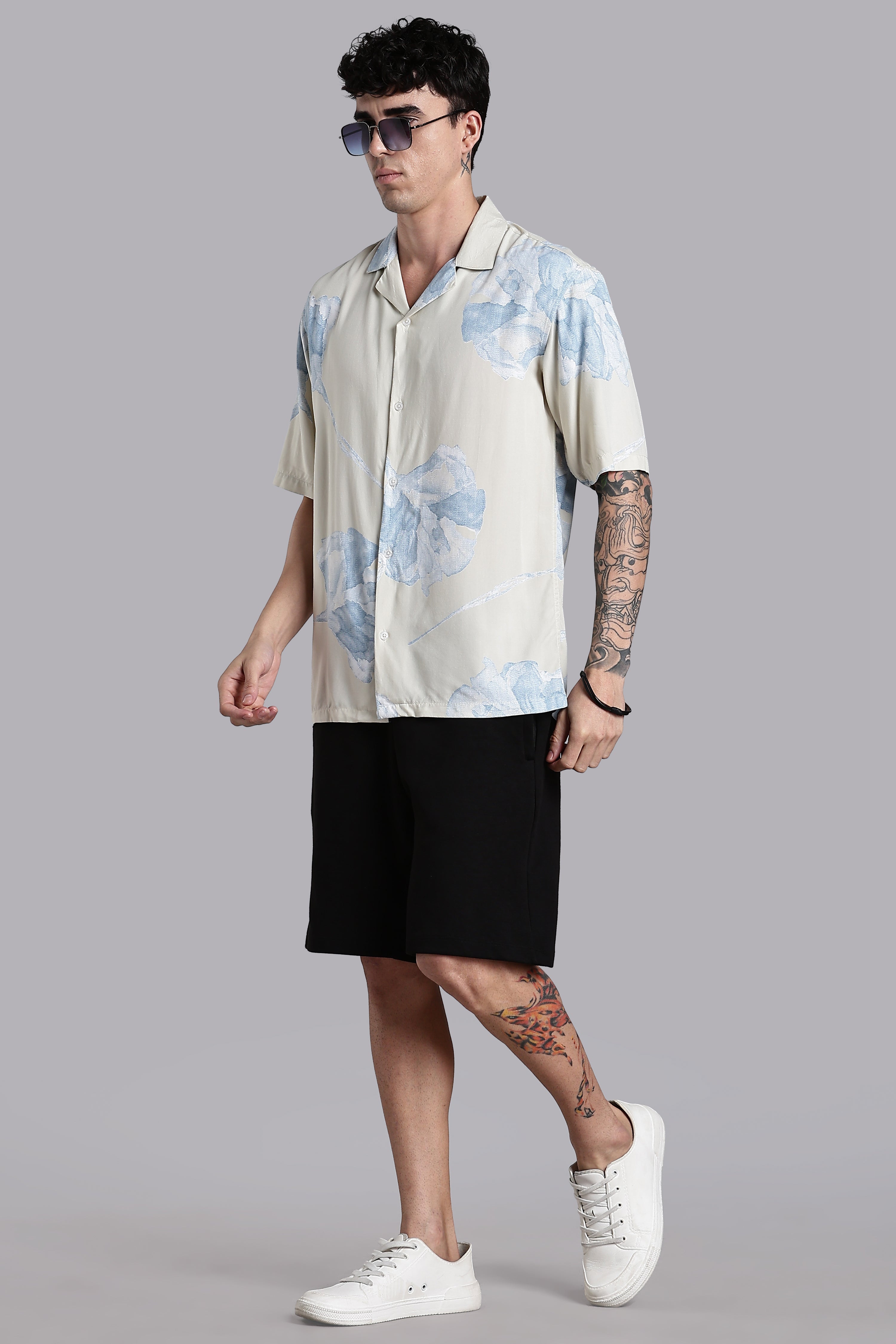 Men Tropivo Blue Floral Shirt