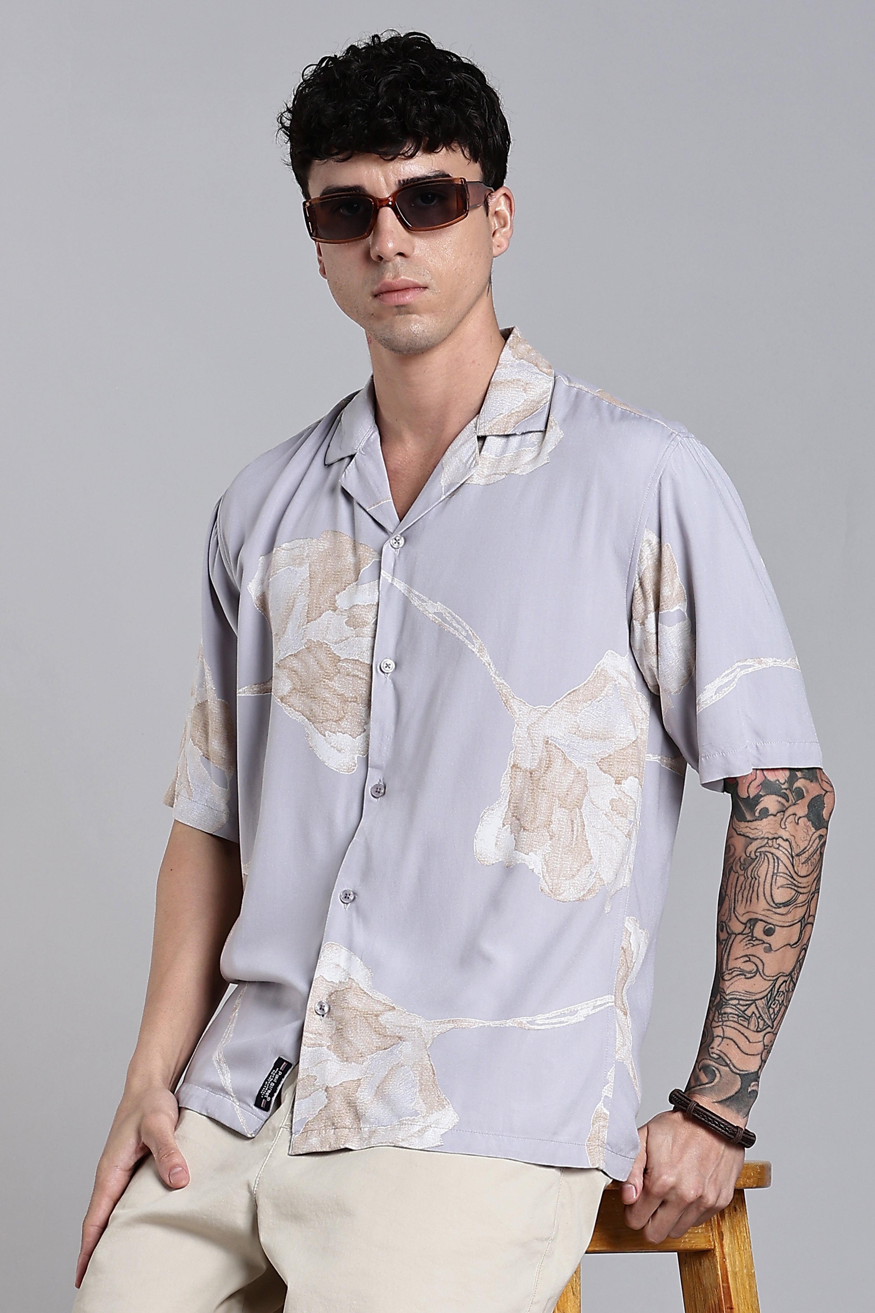 Men Tropivo Lilac Floral Shirt