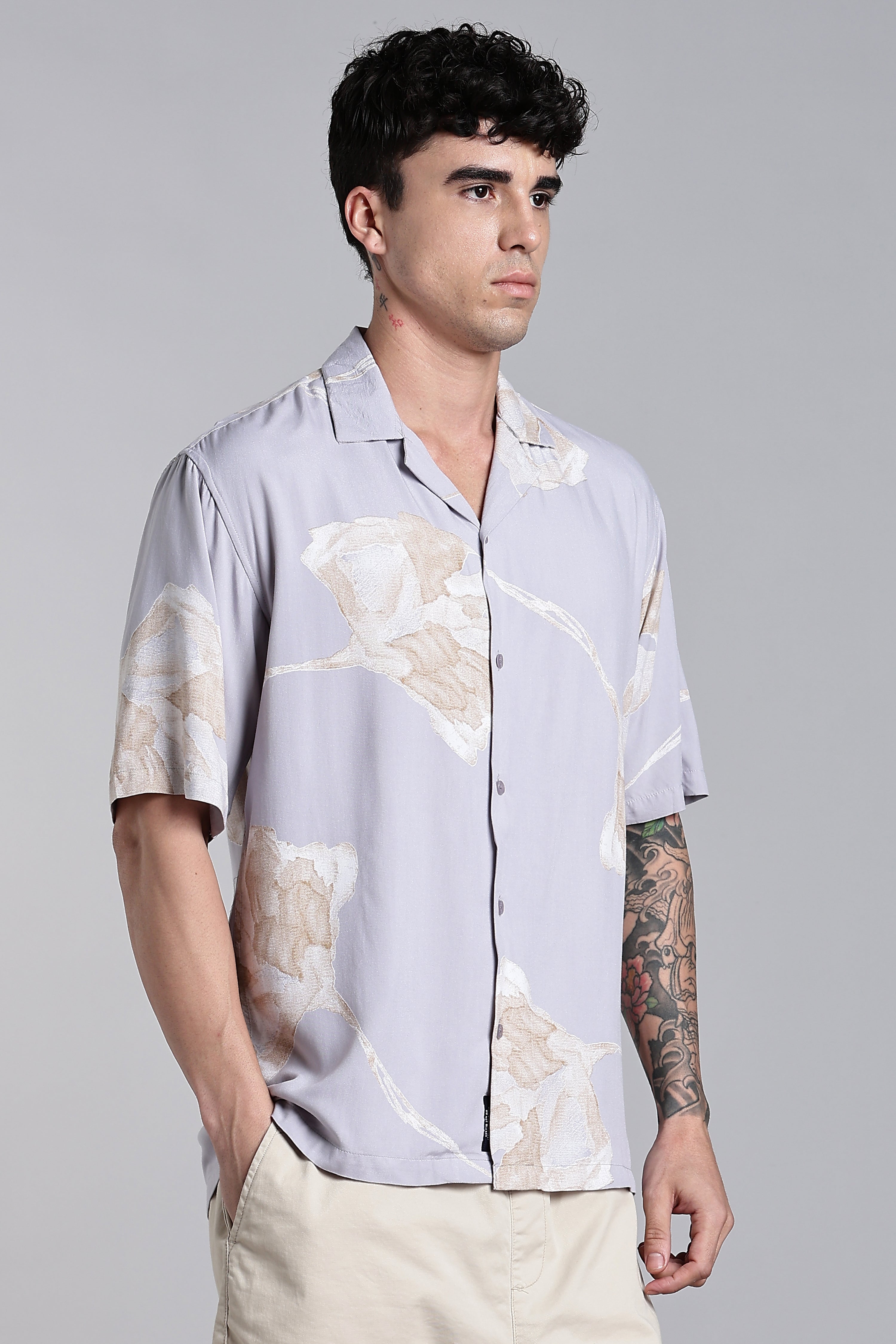 Men Tropivo Lilac Floral Shirt