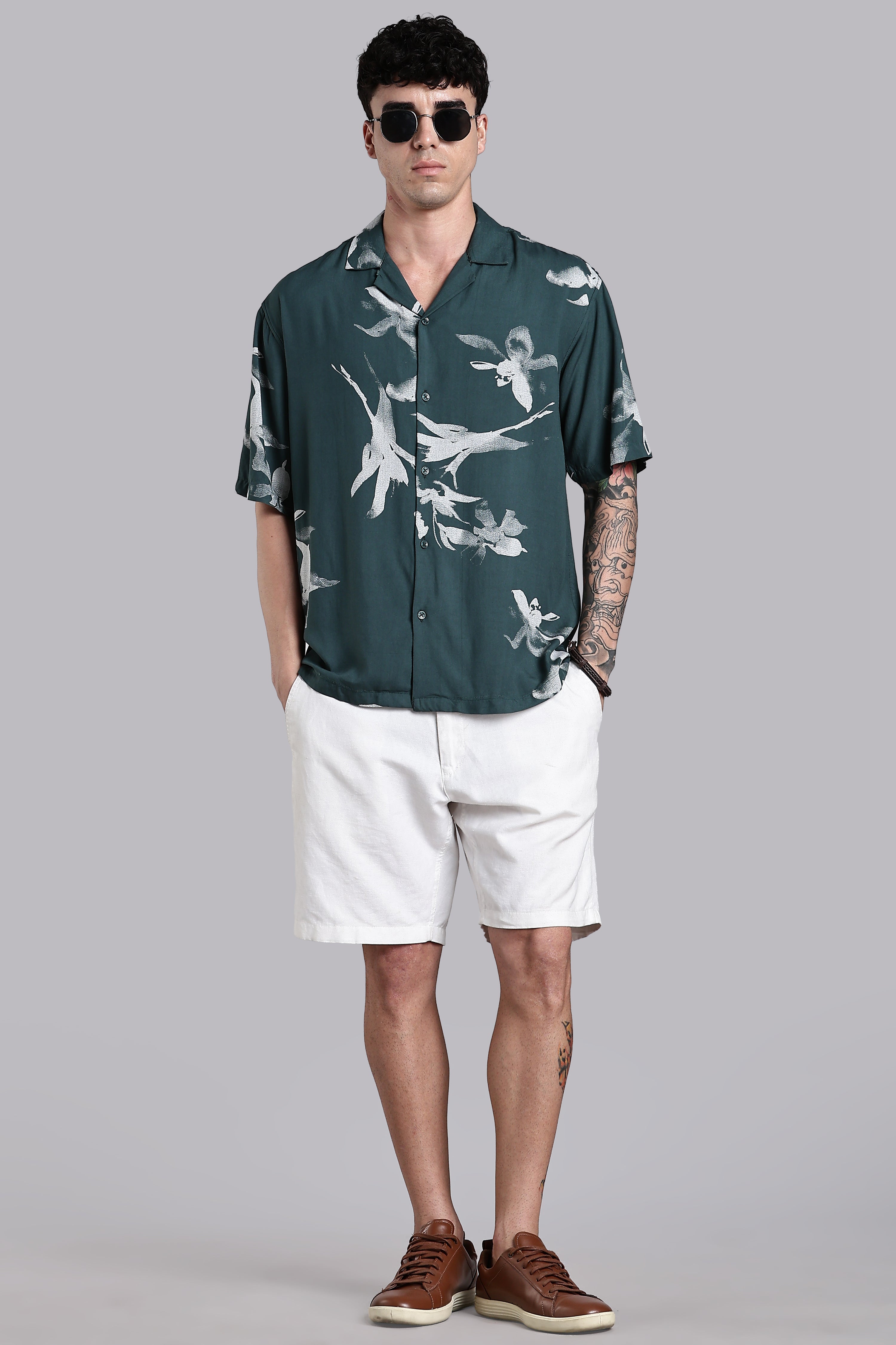 Men Glide Blue Printed Shirt