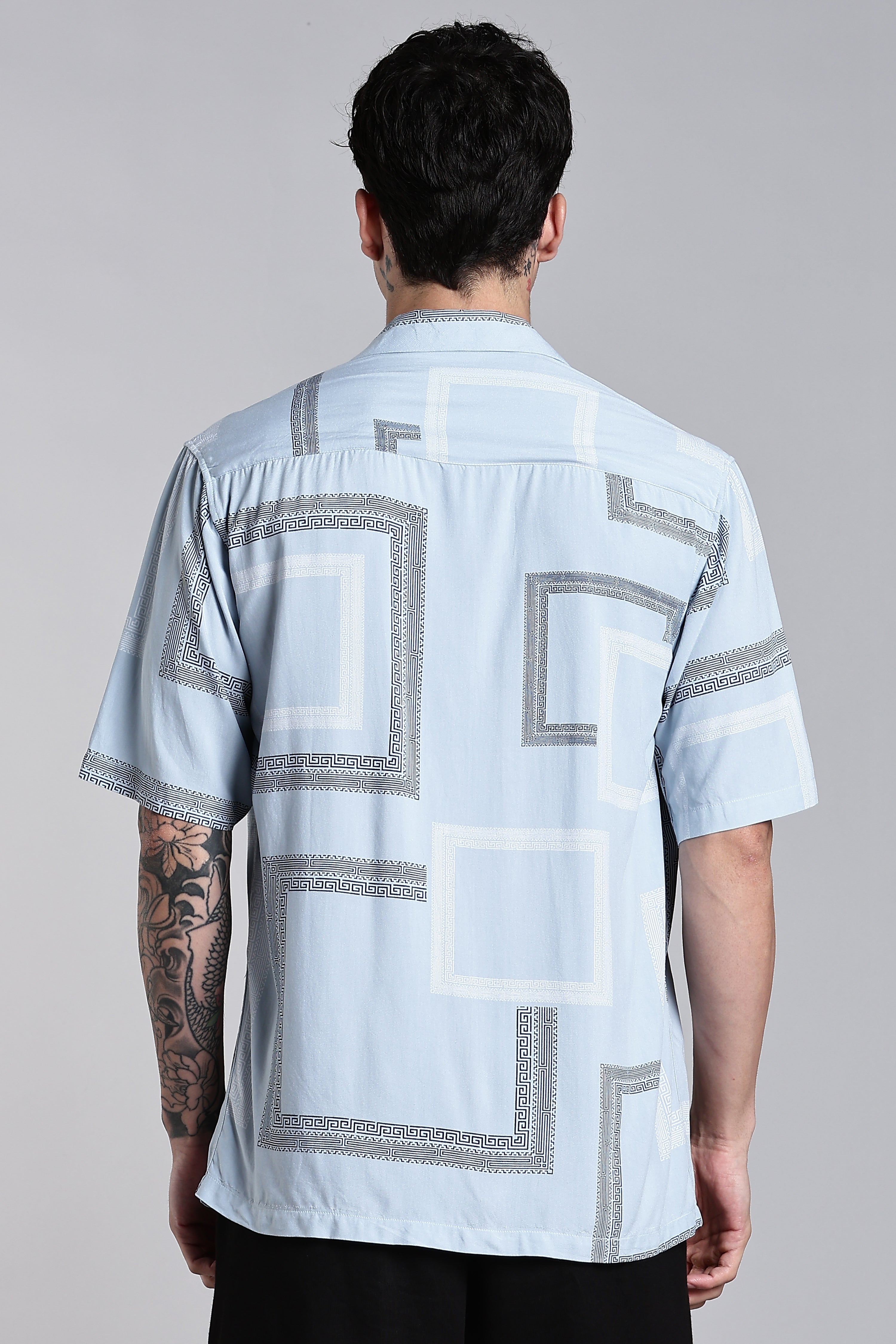 Men Glide Blue Printed Shirt