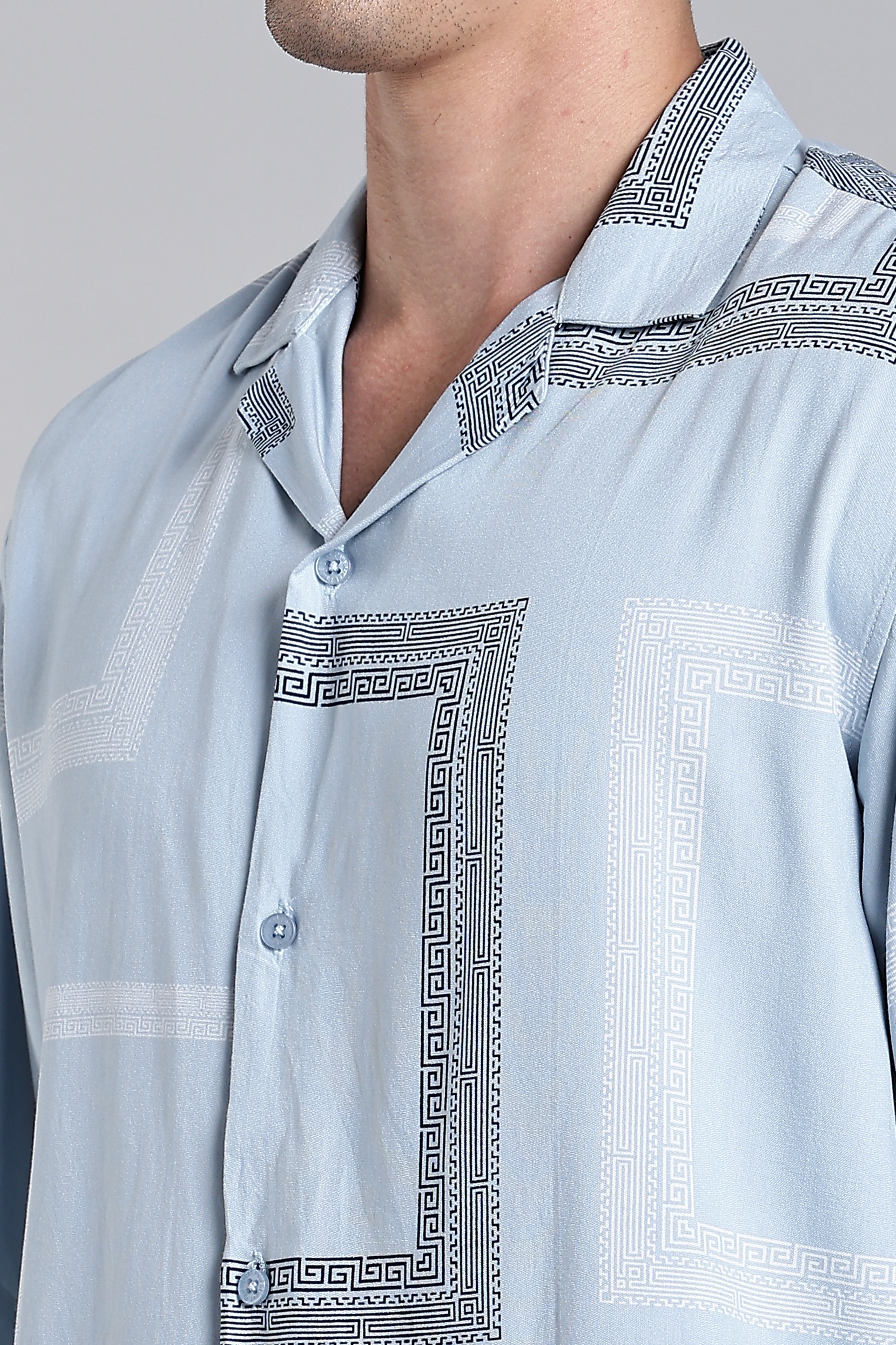 Men Glide Blue Printed Shirt
