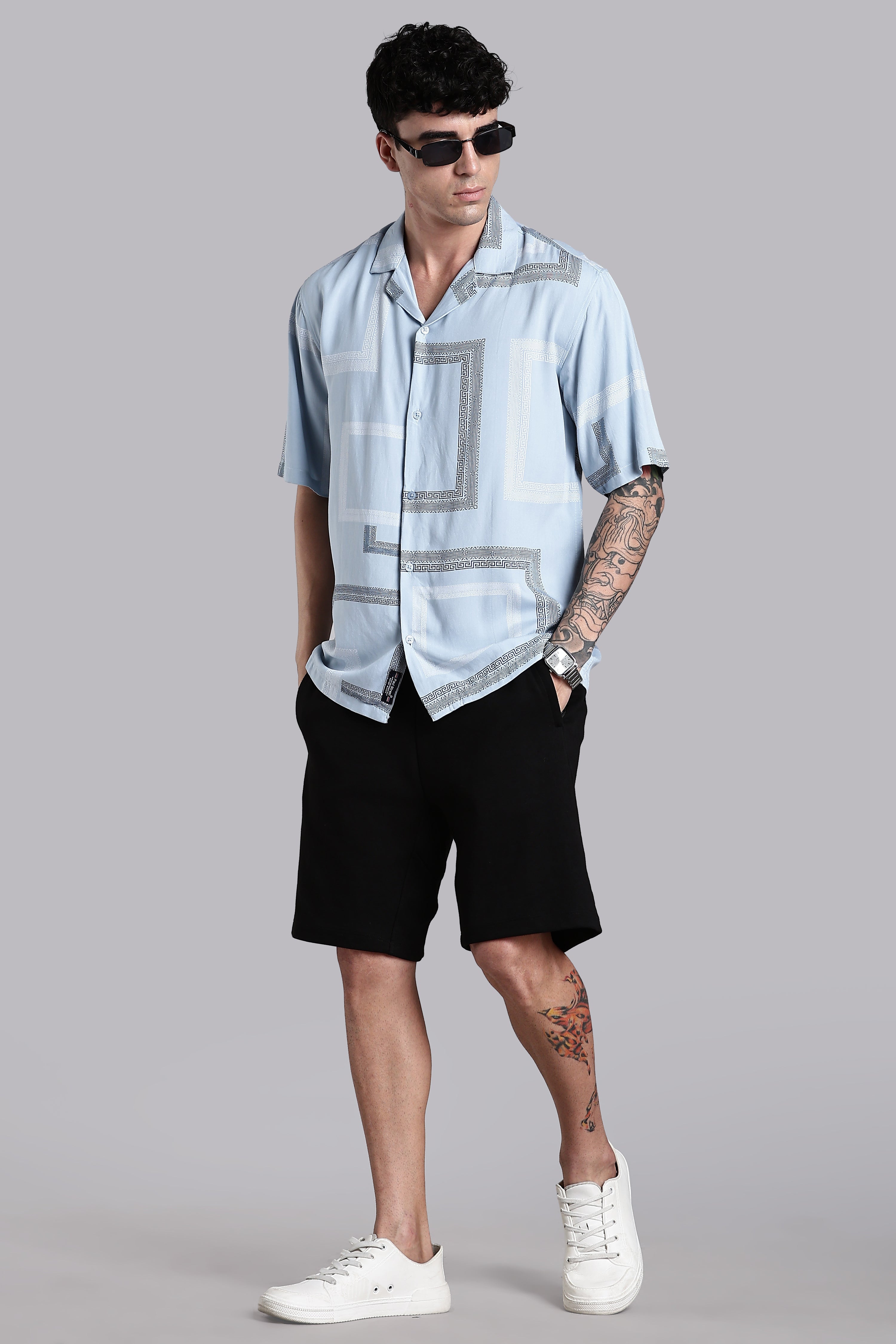 Men Glide Green Printed Shirt