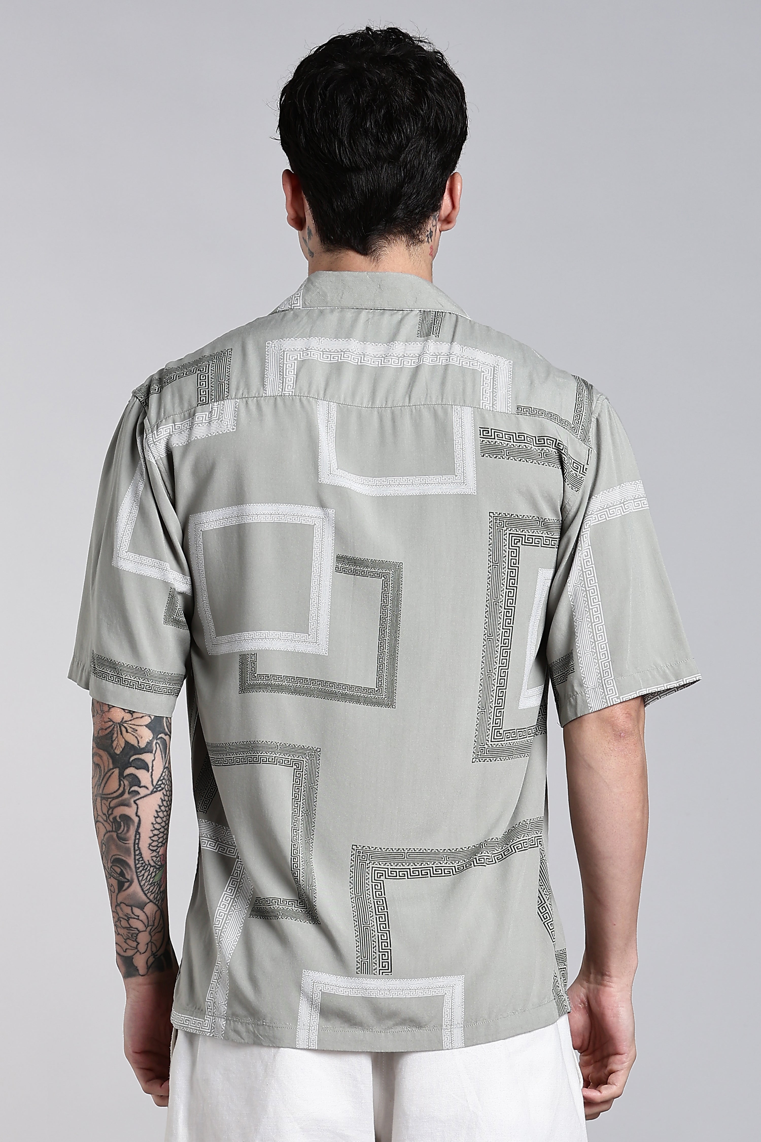Men Glide Green Printed Shirt