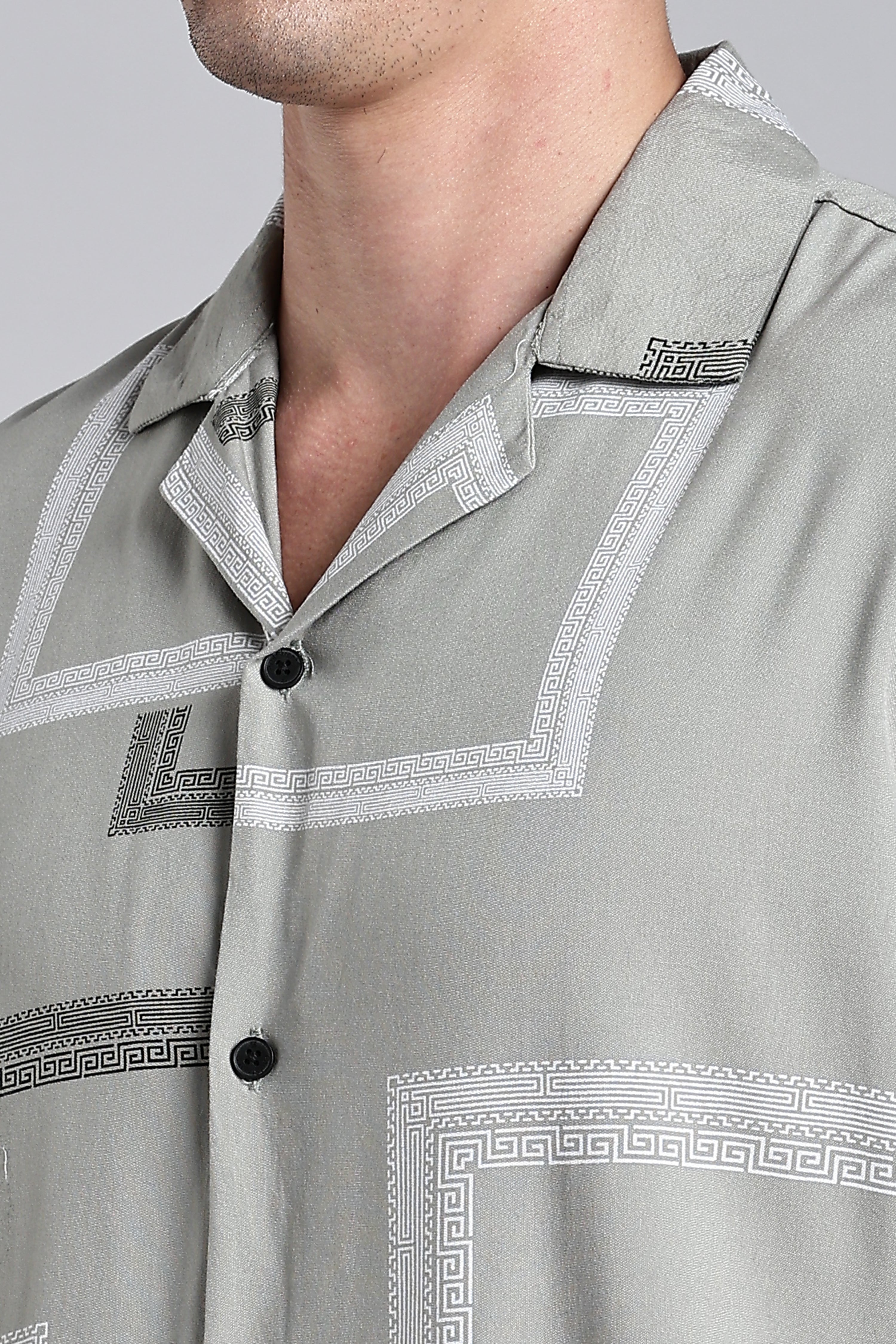 Men Glide Green Printed Shirt