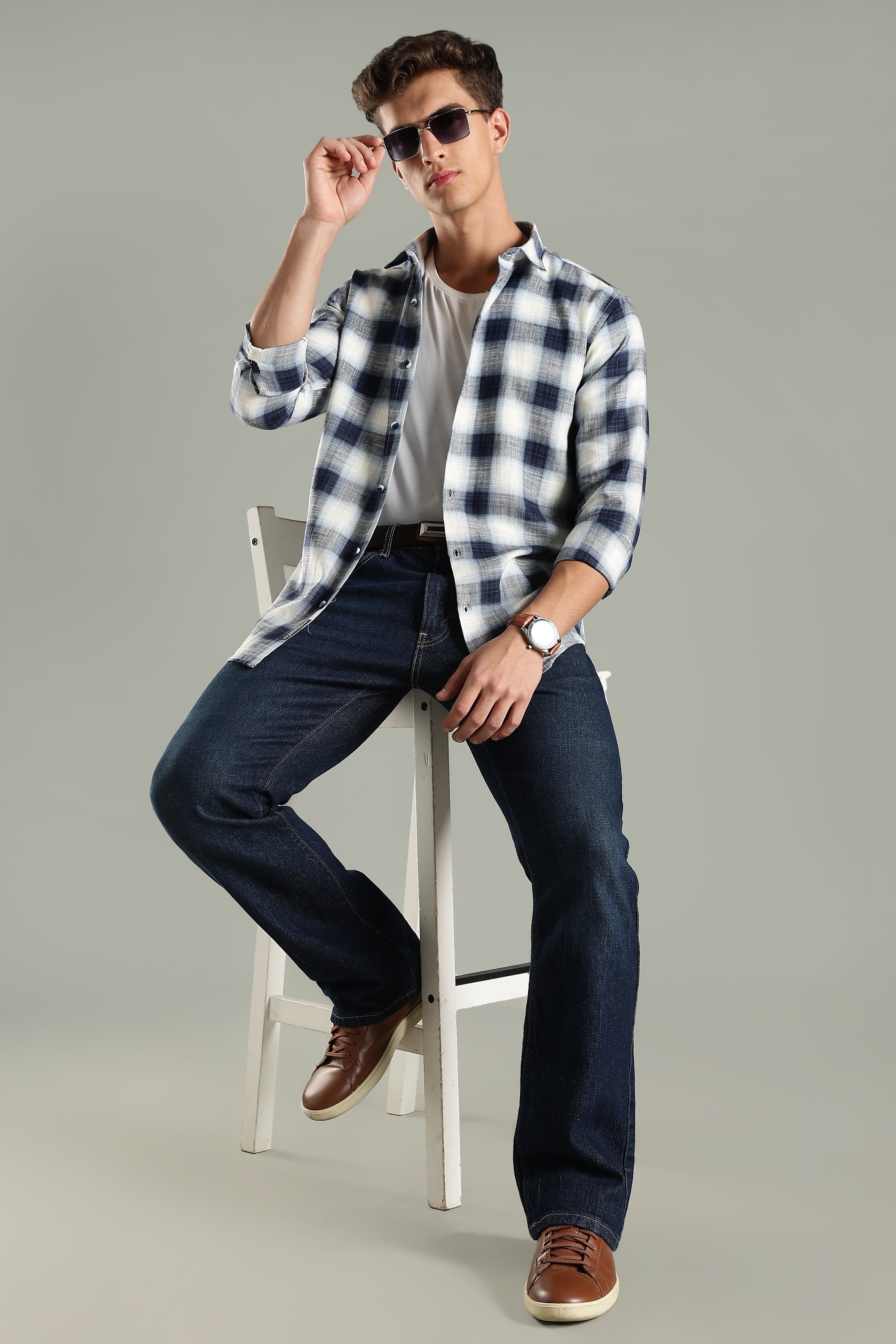 Men Looma Blue Stripes Shirt