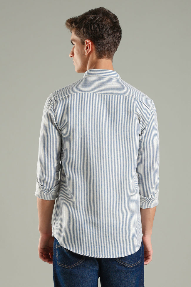 Men Looma Blue Stripes Shirt