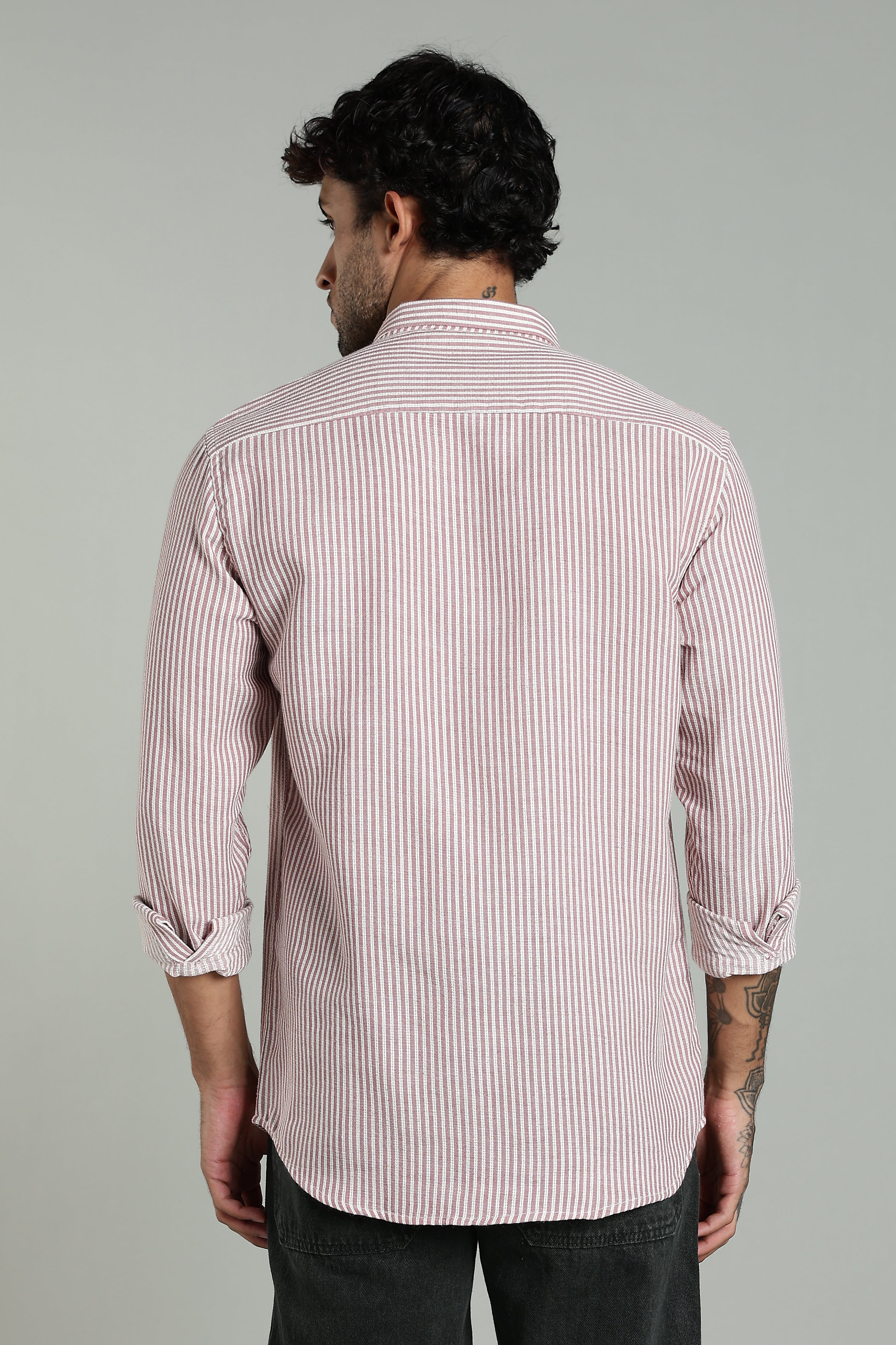 Men Looma Pink Stripes Shirt