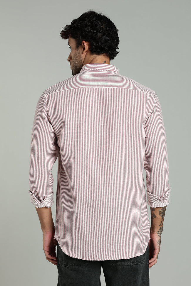 Men Looma Pink Stripes Shirt