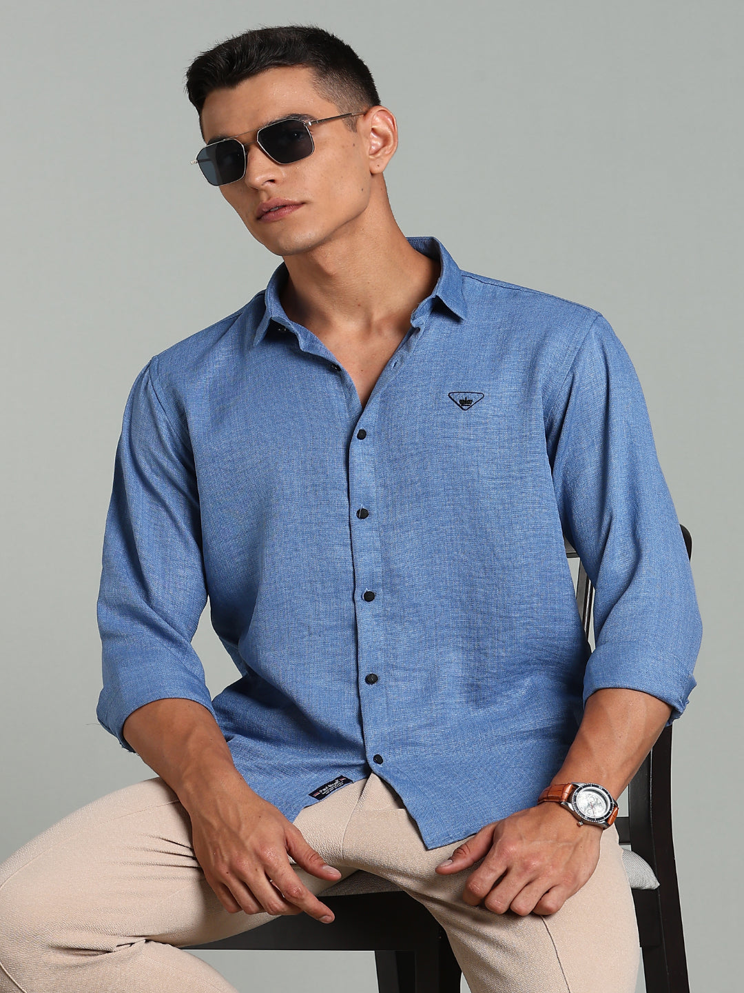 Men Striv Blue Solid Shirt
