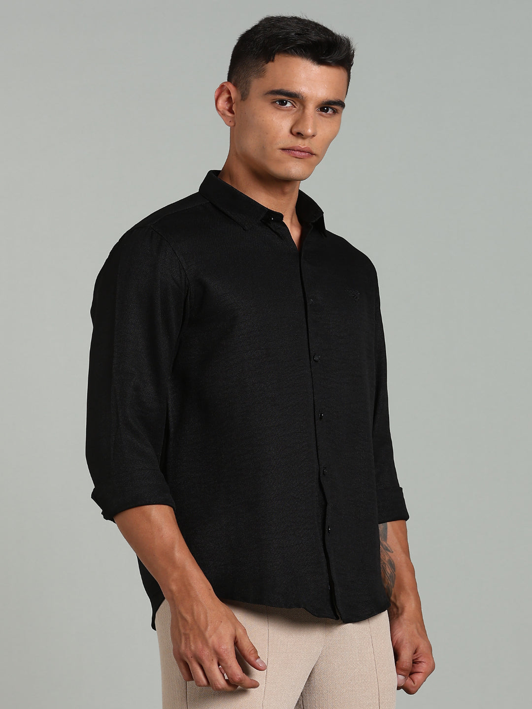 Men Striv Black Solid Shirt