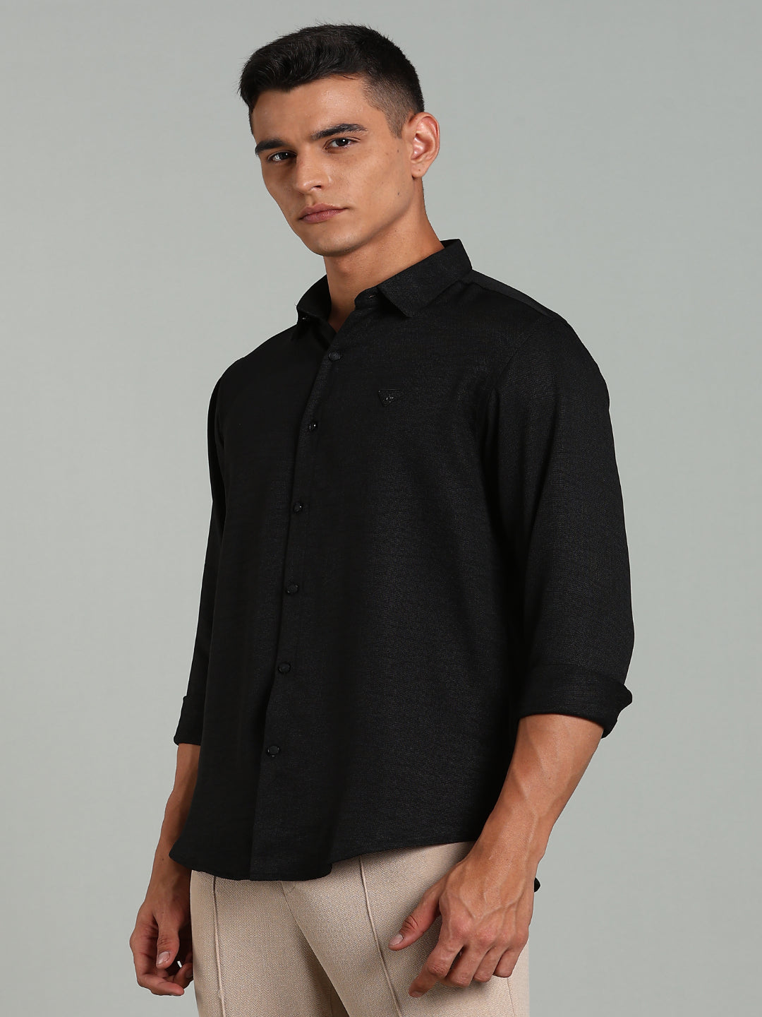 Men Striv Black Solid Shirt