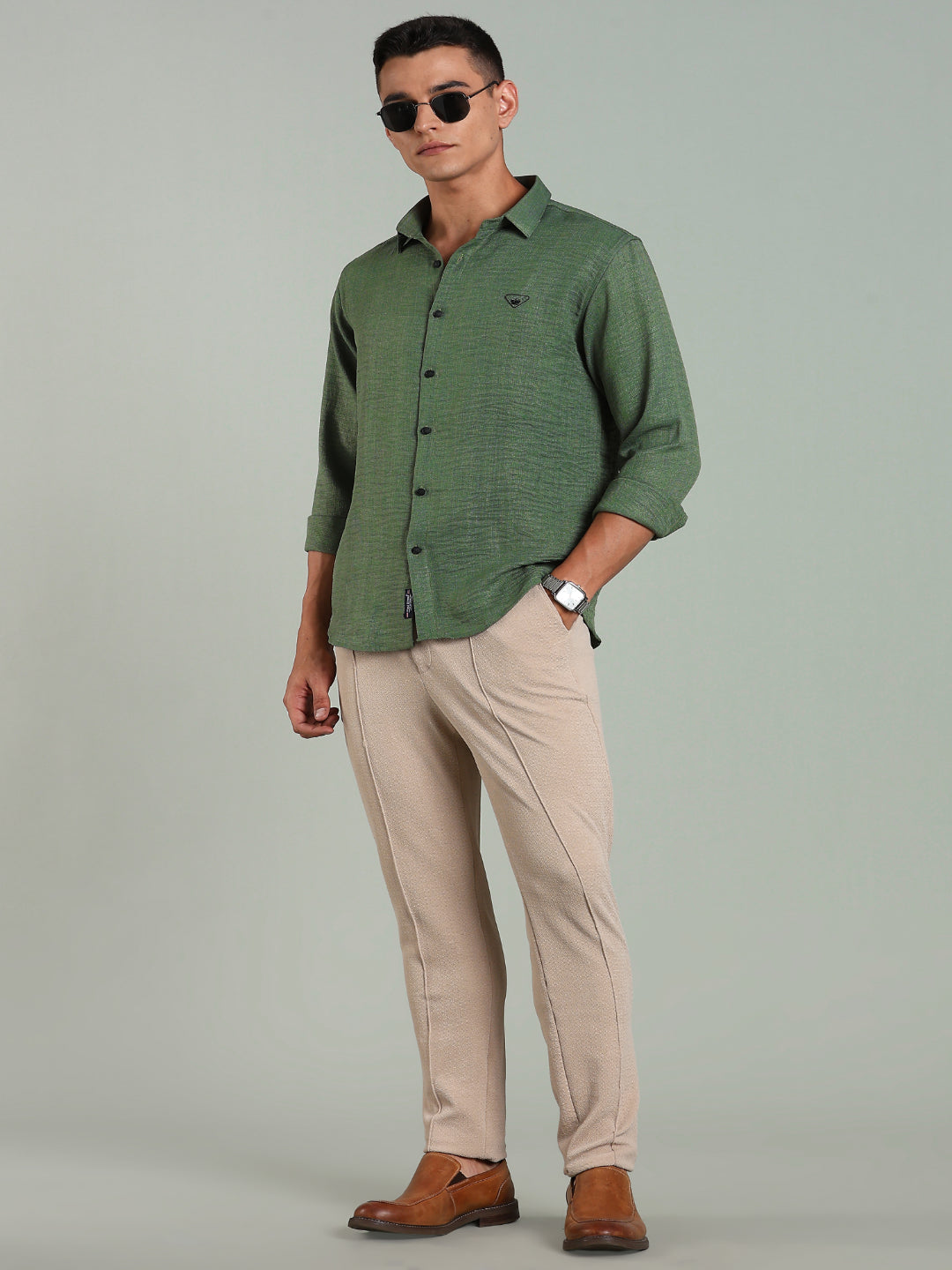 Men Striv White Solid Shirt