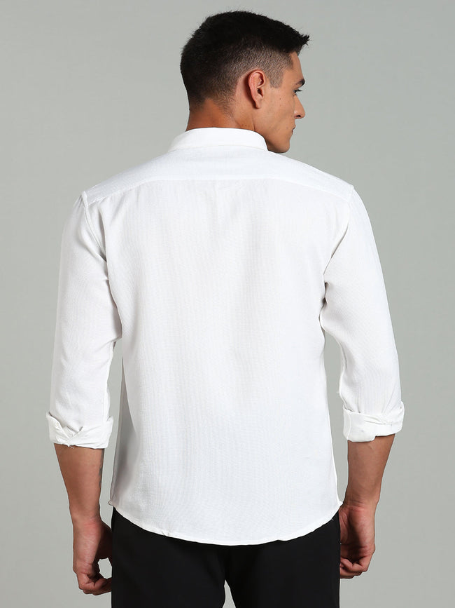 Men Striv White Solid Shirt