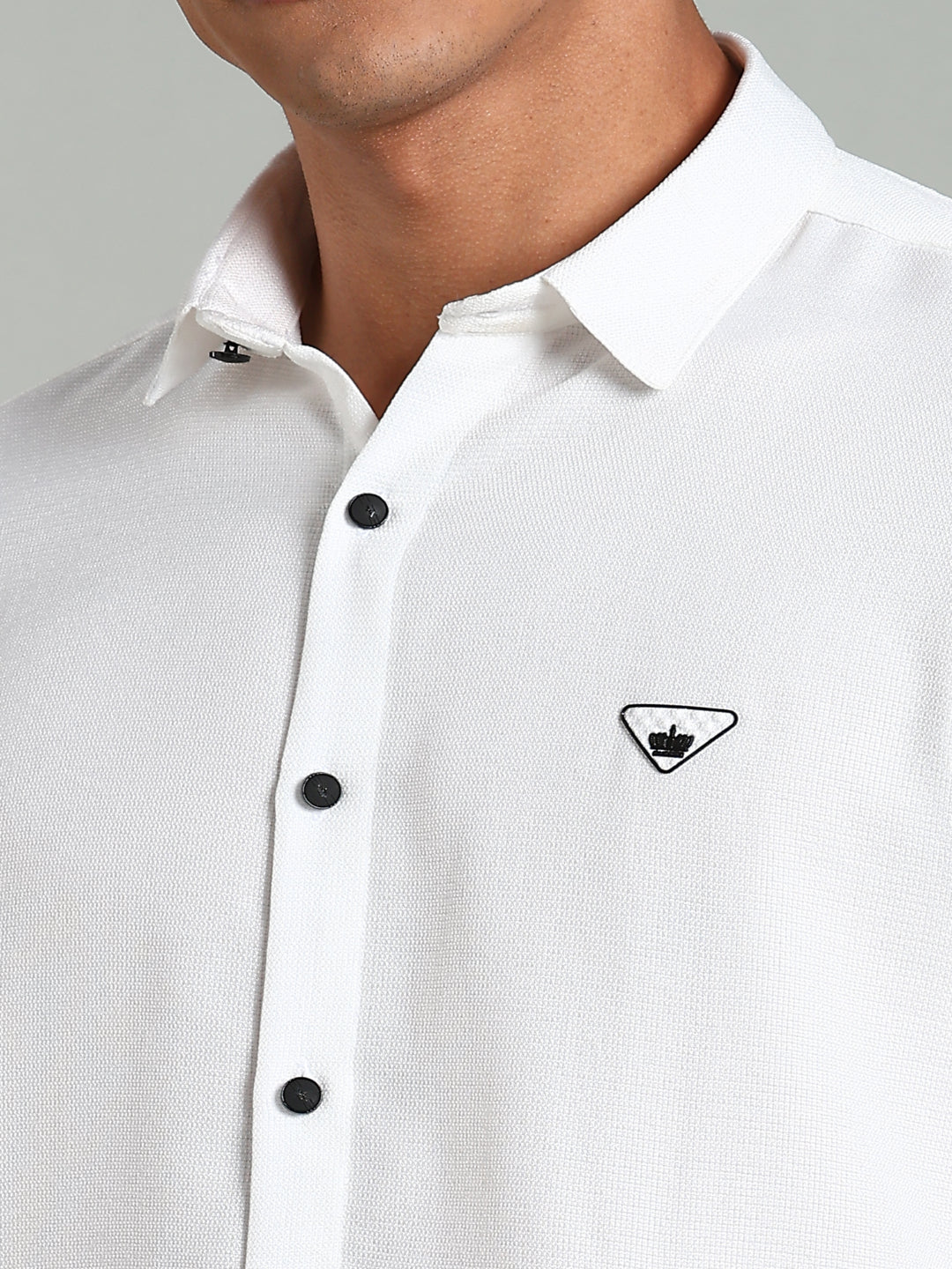 Men Striv White Solid Shirt