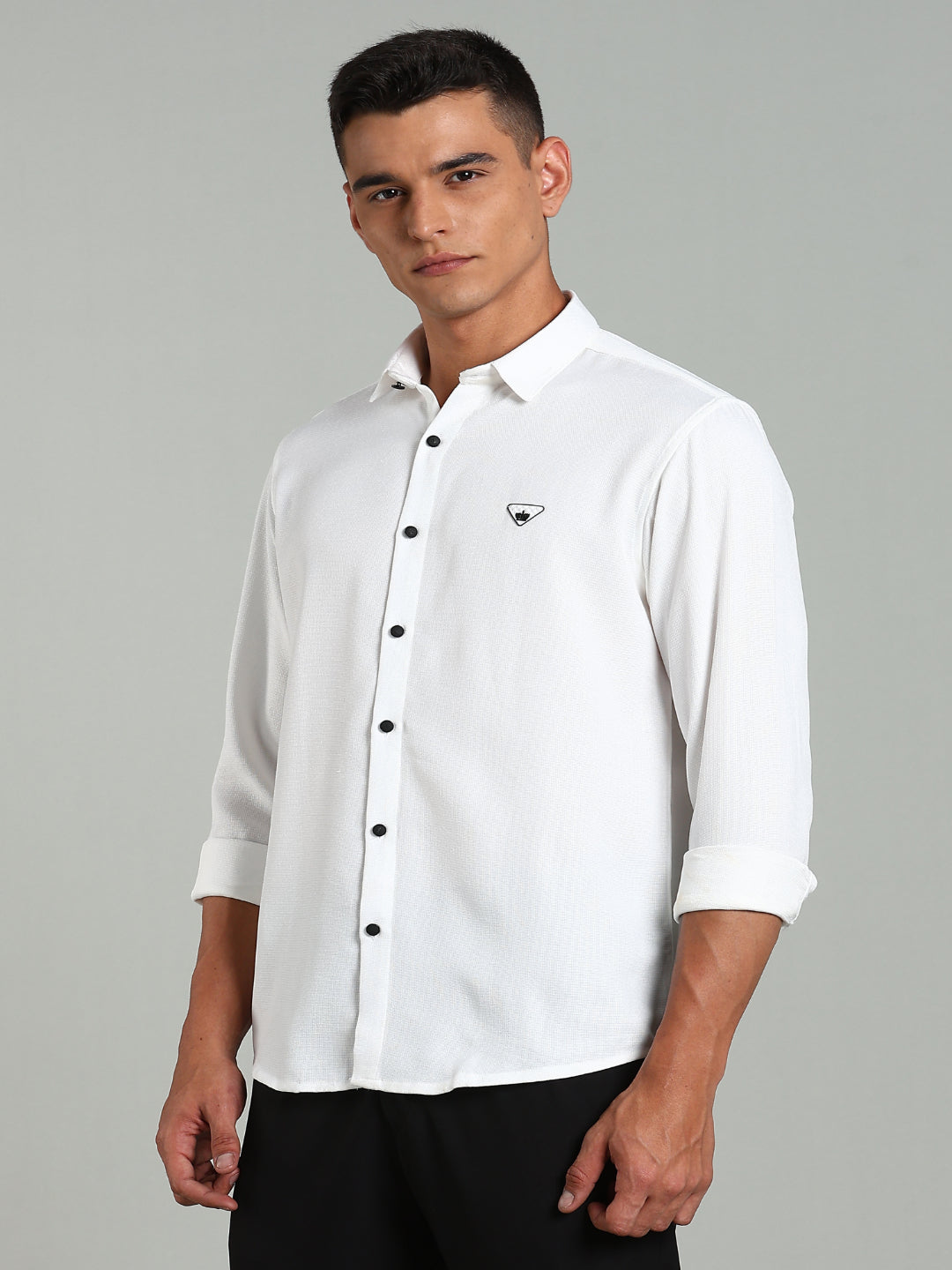 Men Striv White Solid Shirt
