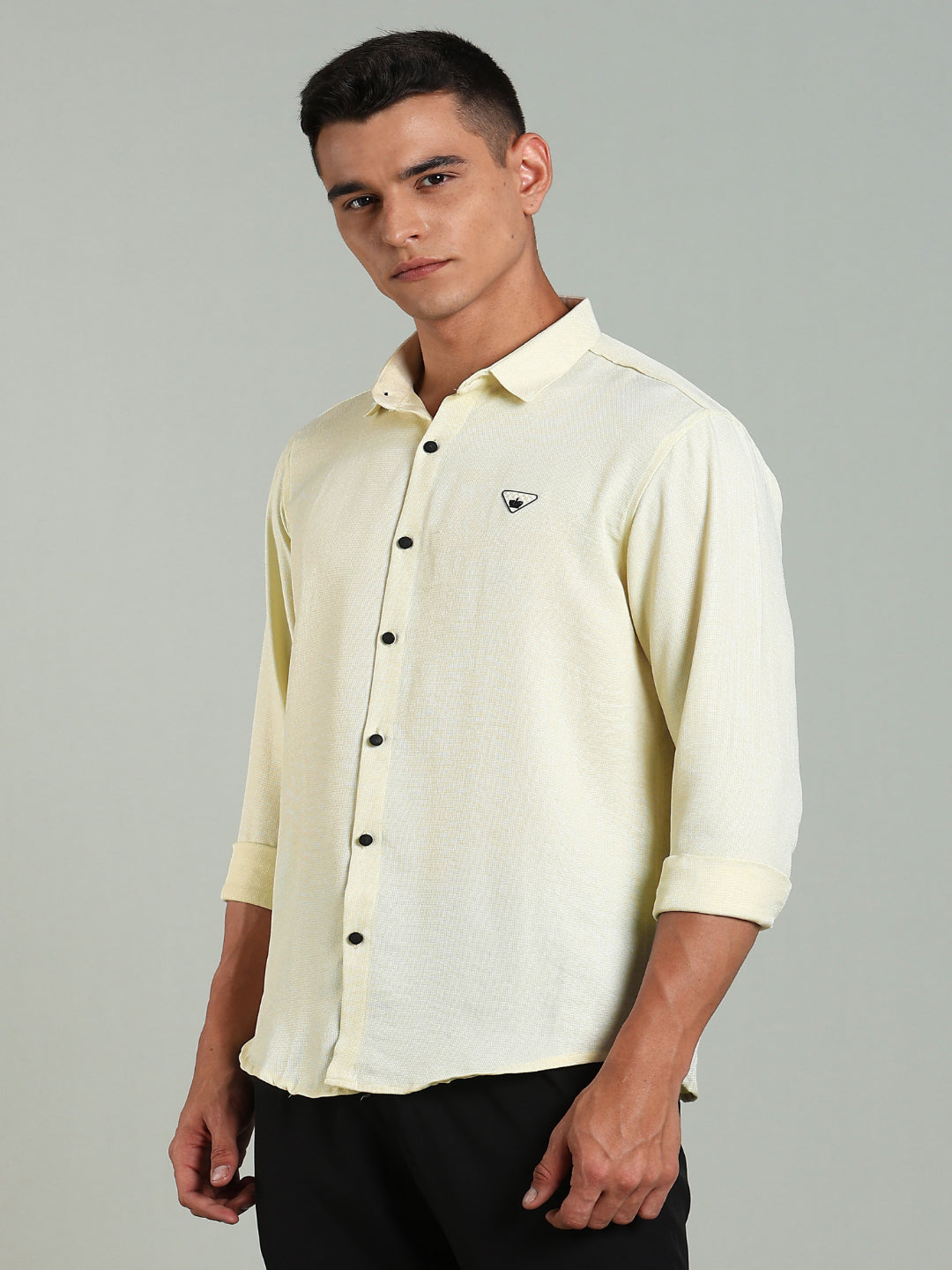 Men Yellow Striv Solid Shirt