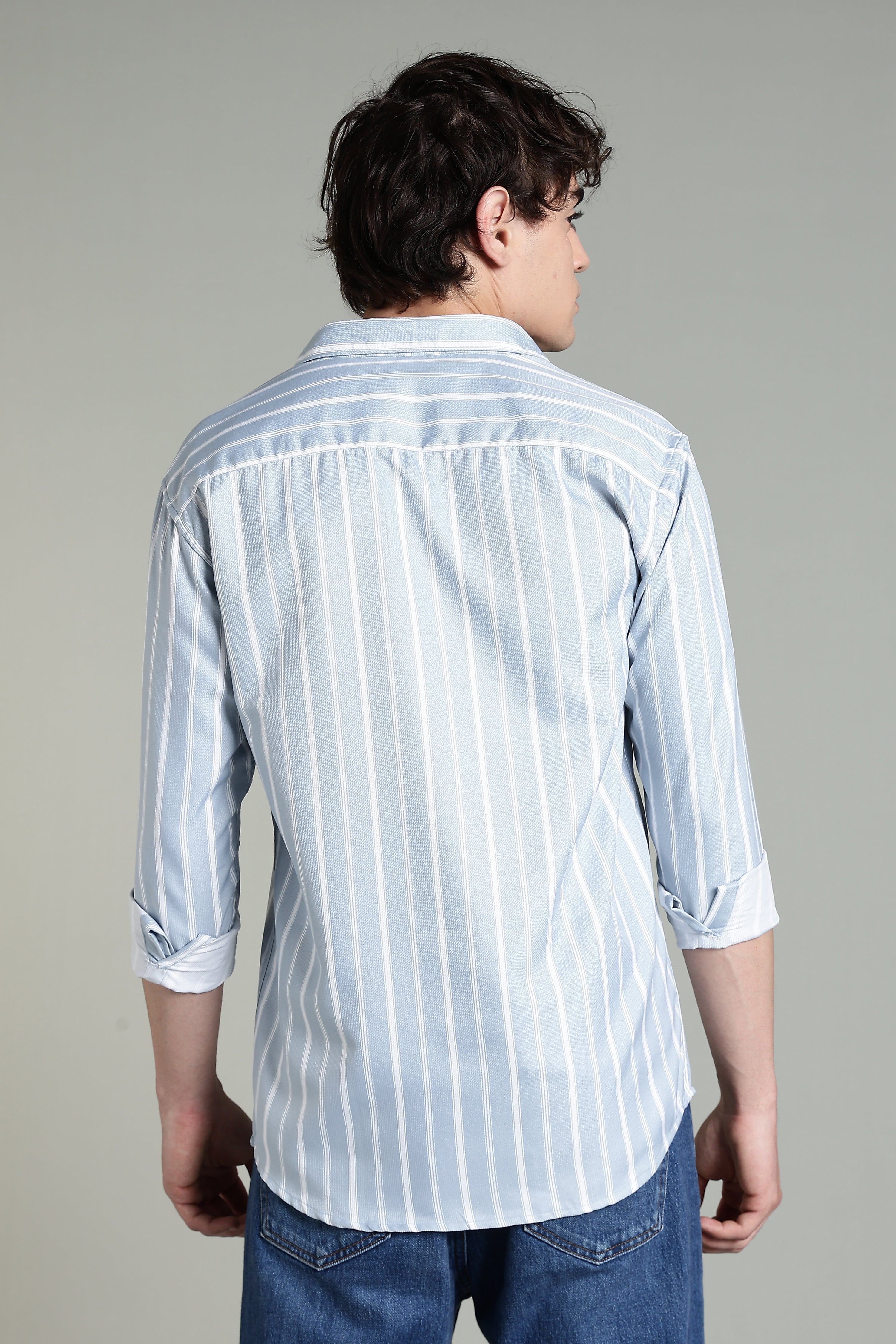 Men Verta Blue Striped Shirt