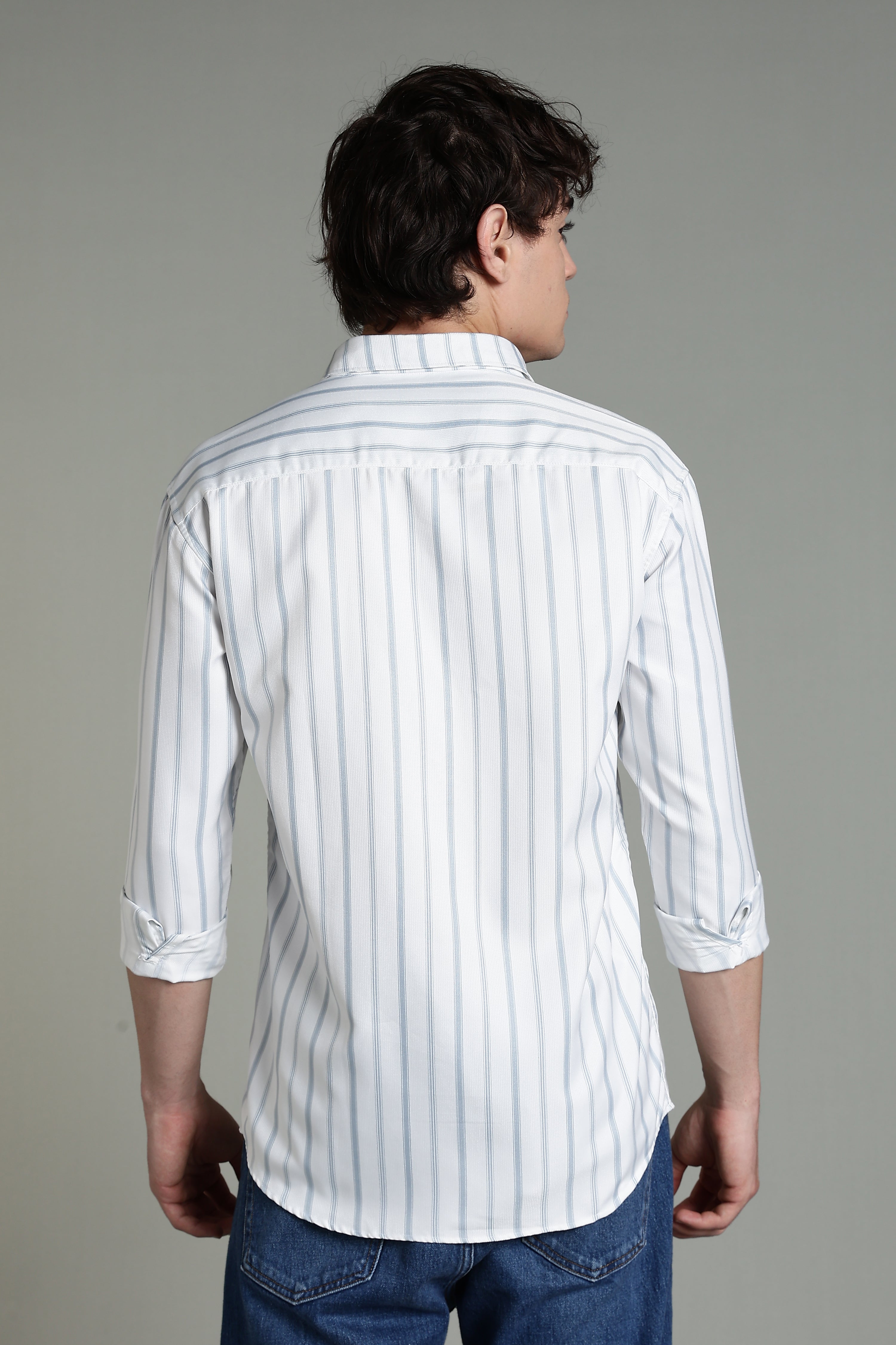 Men Verta White Striped Shirt