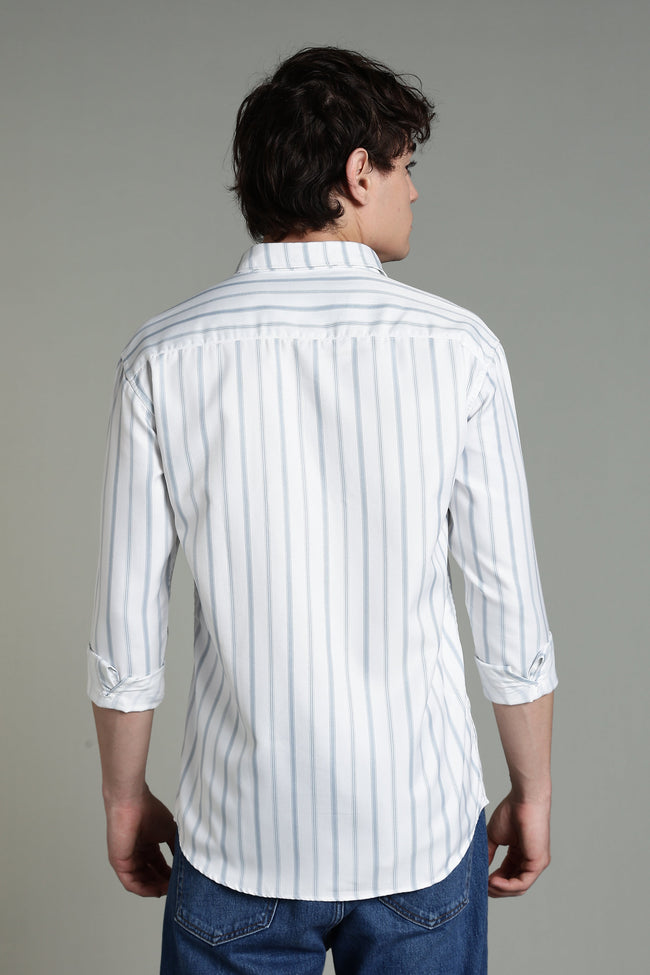 Men Verta White Striped Shirt