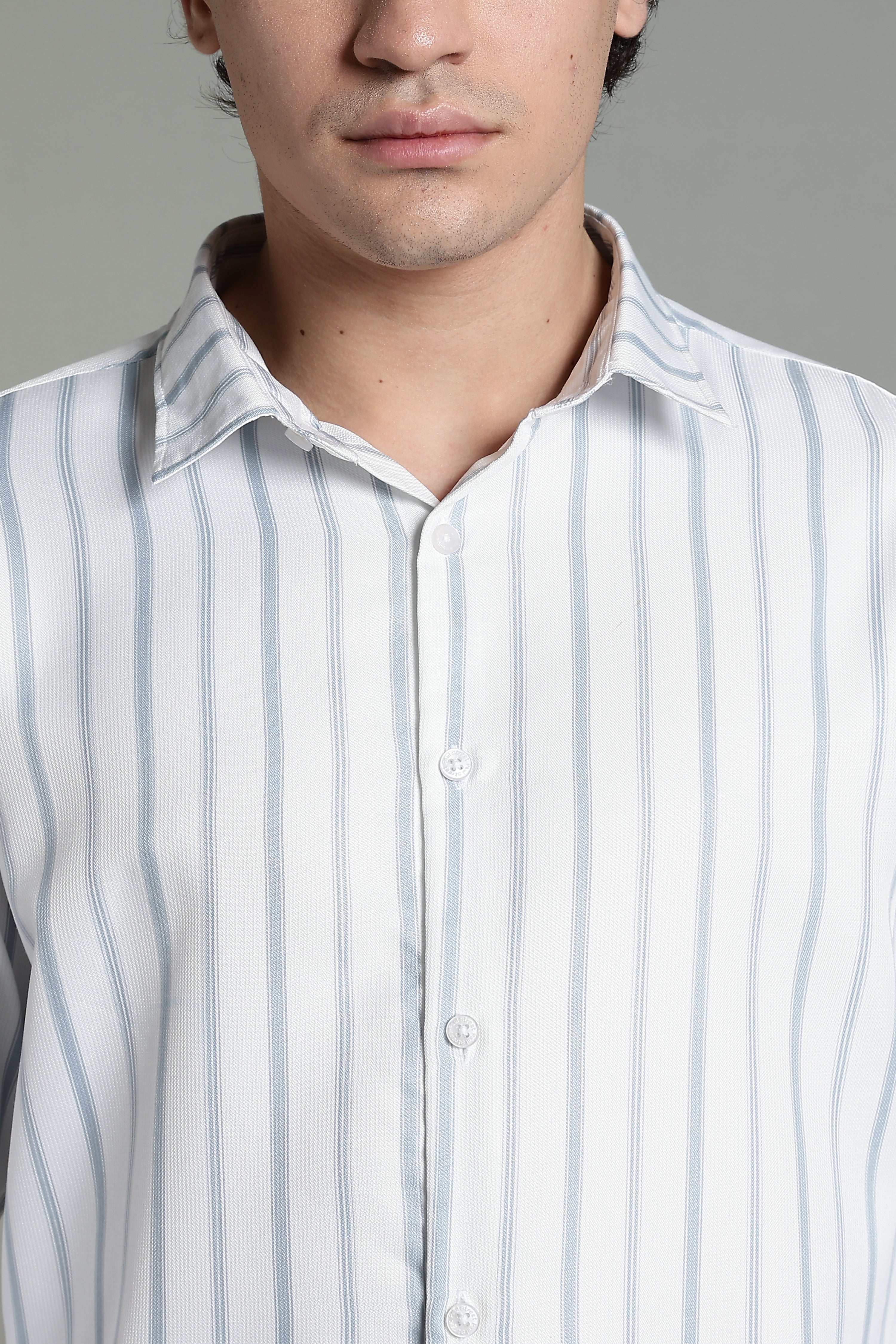Men Verta White Striped Shirt