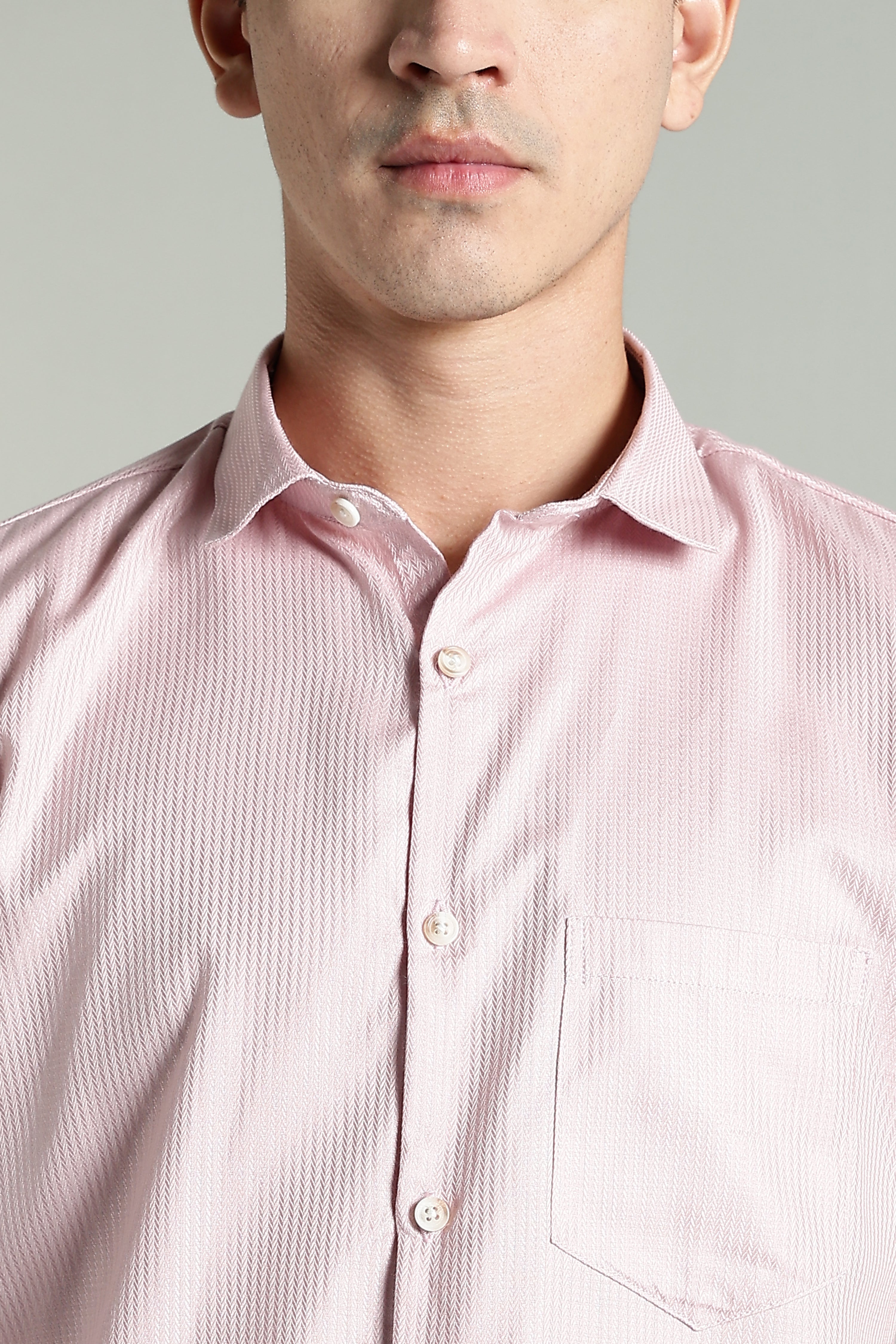 Men Stria Pink Solid Shirt