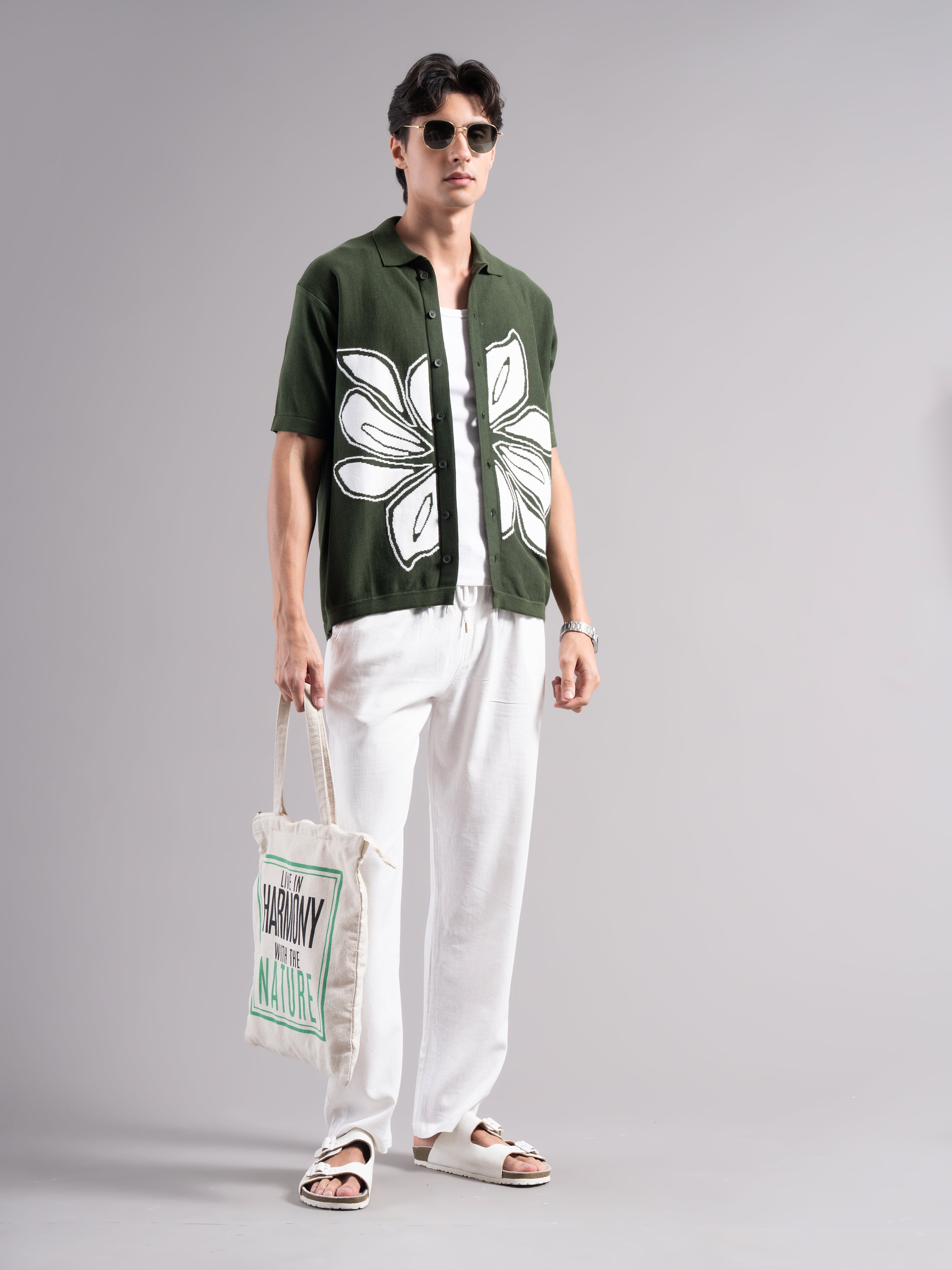 Men Alvar Olive Knit Shirt