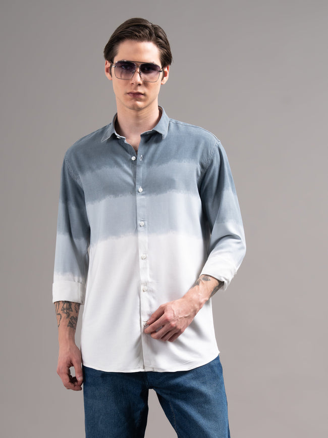 Men Blue Dyed Cotton Shirt
