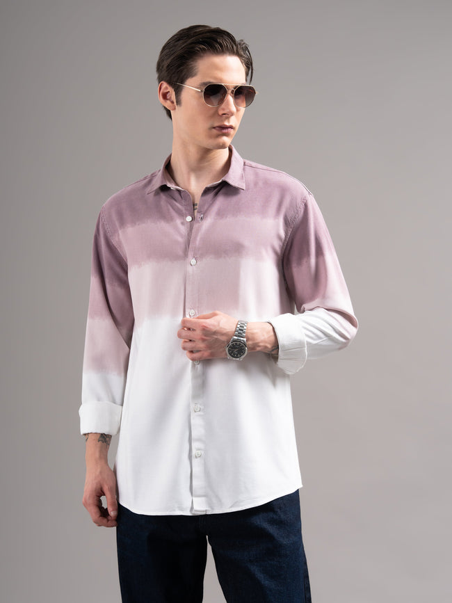 Men Mauve Dyed Cotton Shirt