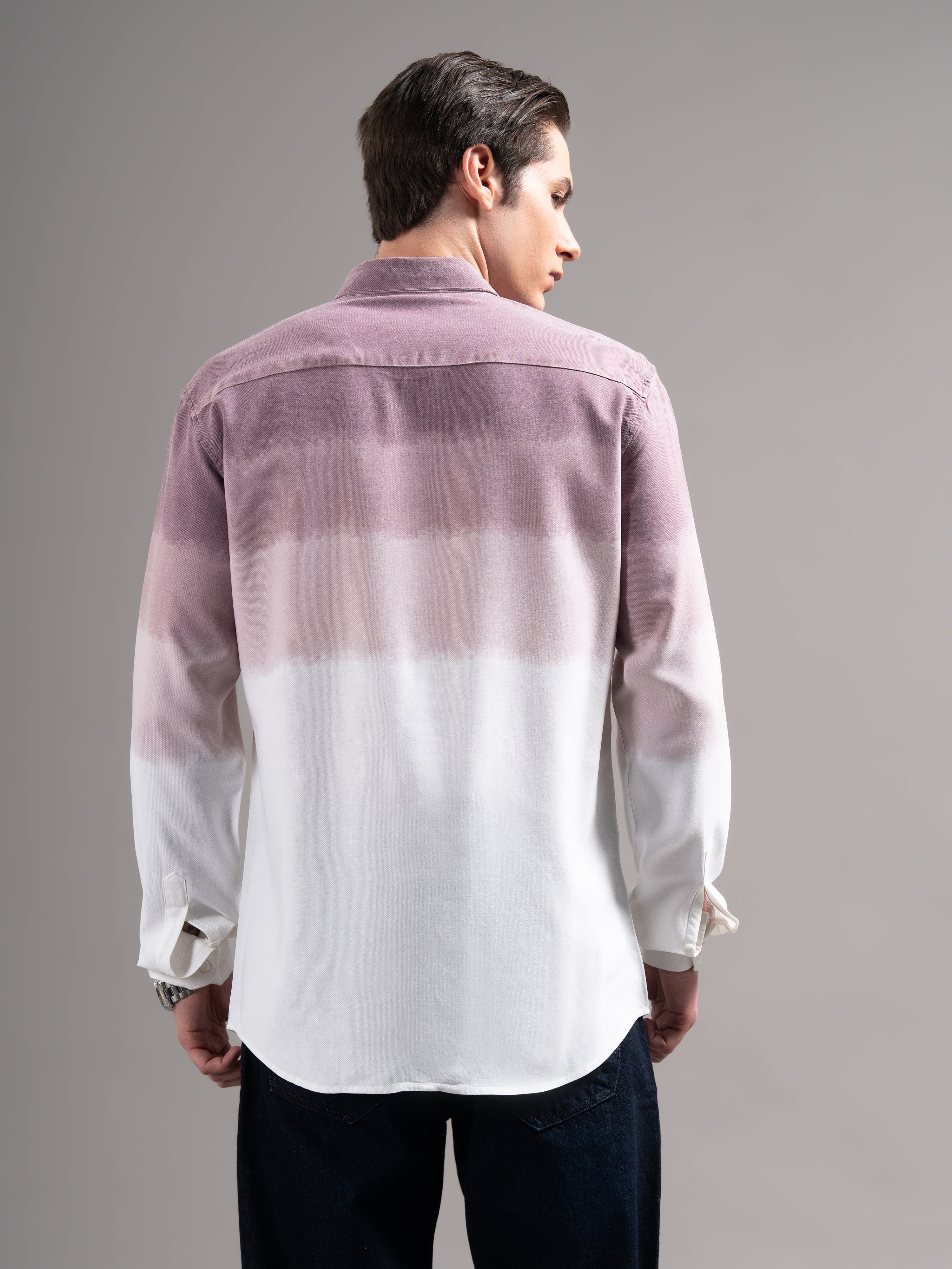 Men Mauve Dyed Cotton Shirt