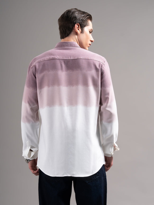 Men Mauve Dyed Cotton Shirt