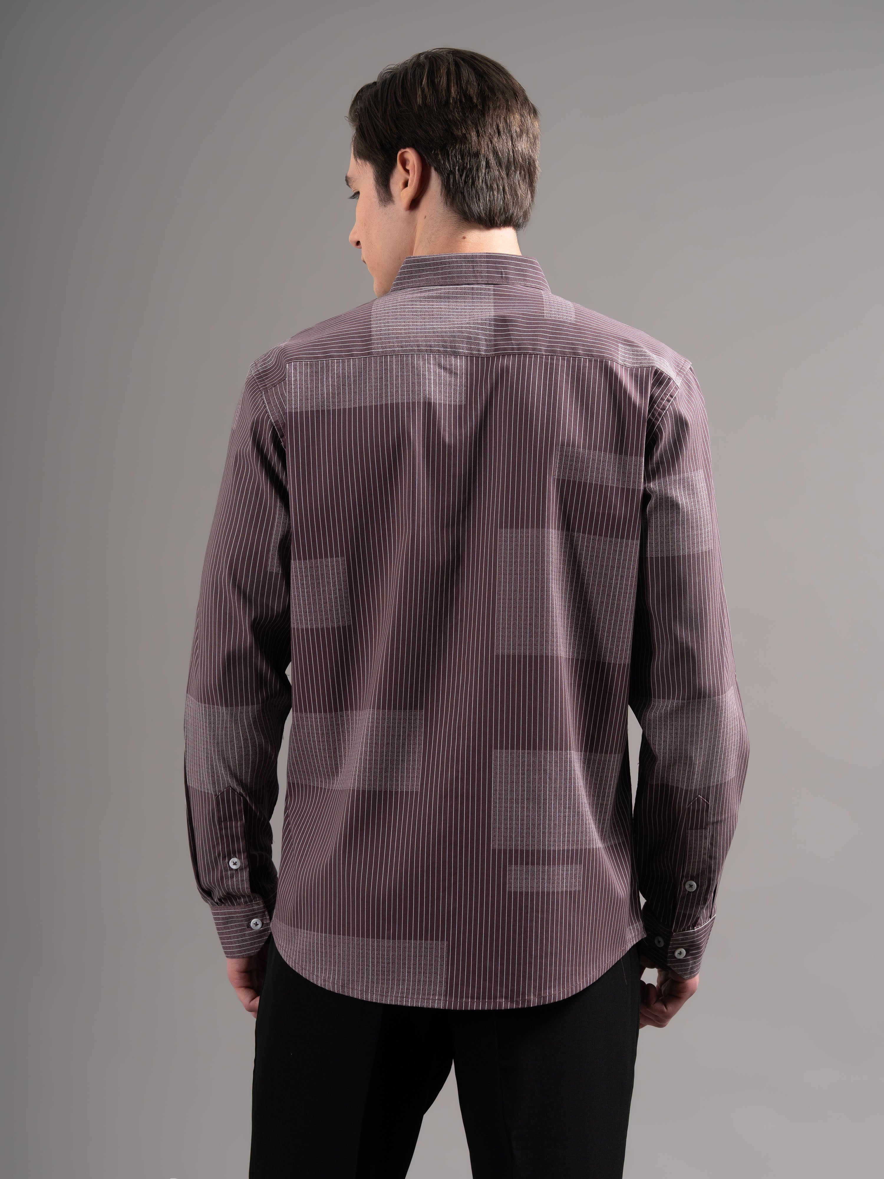 Men Mauve Printed Cotton Shirt