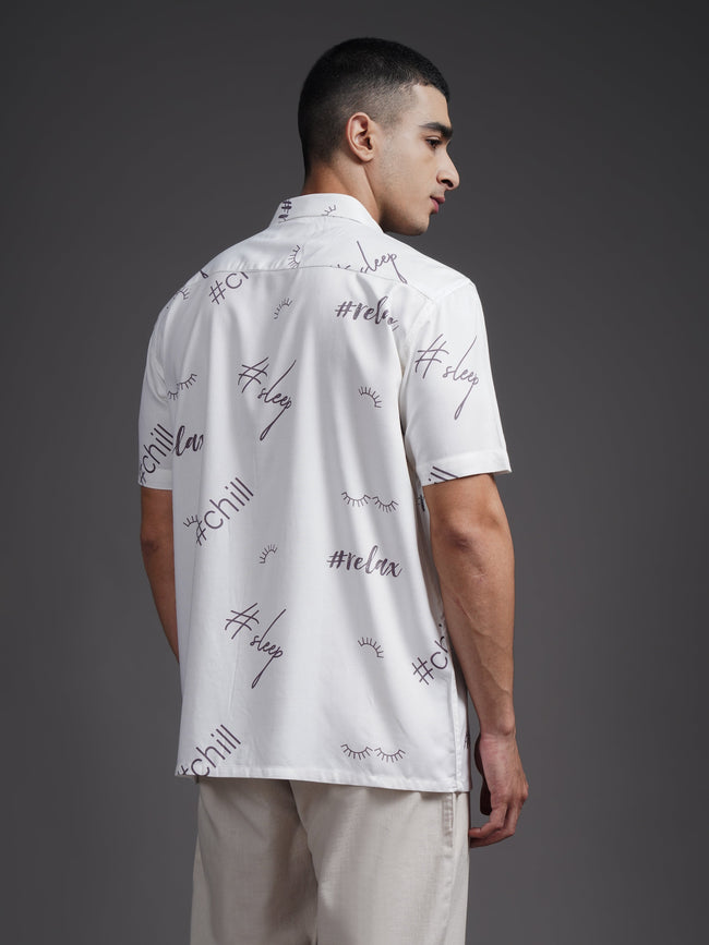 Men Eldran Beige Printed Shirt
