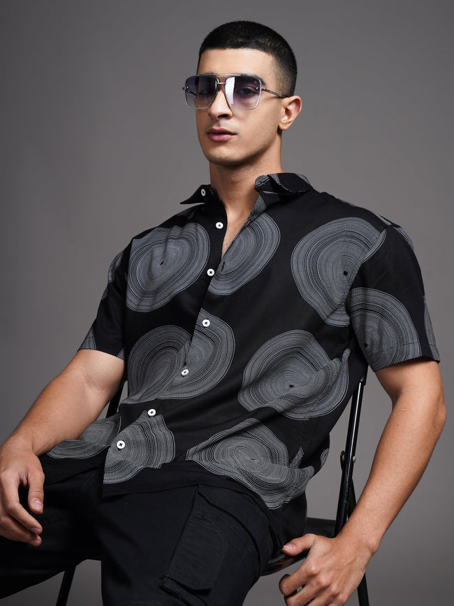 Men Eldric Black Printed Shirt