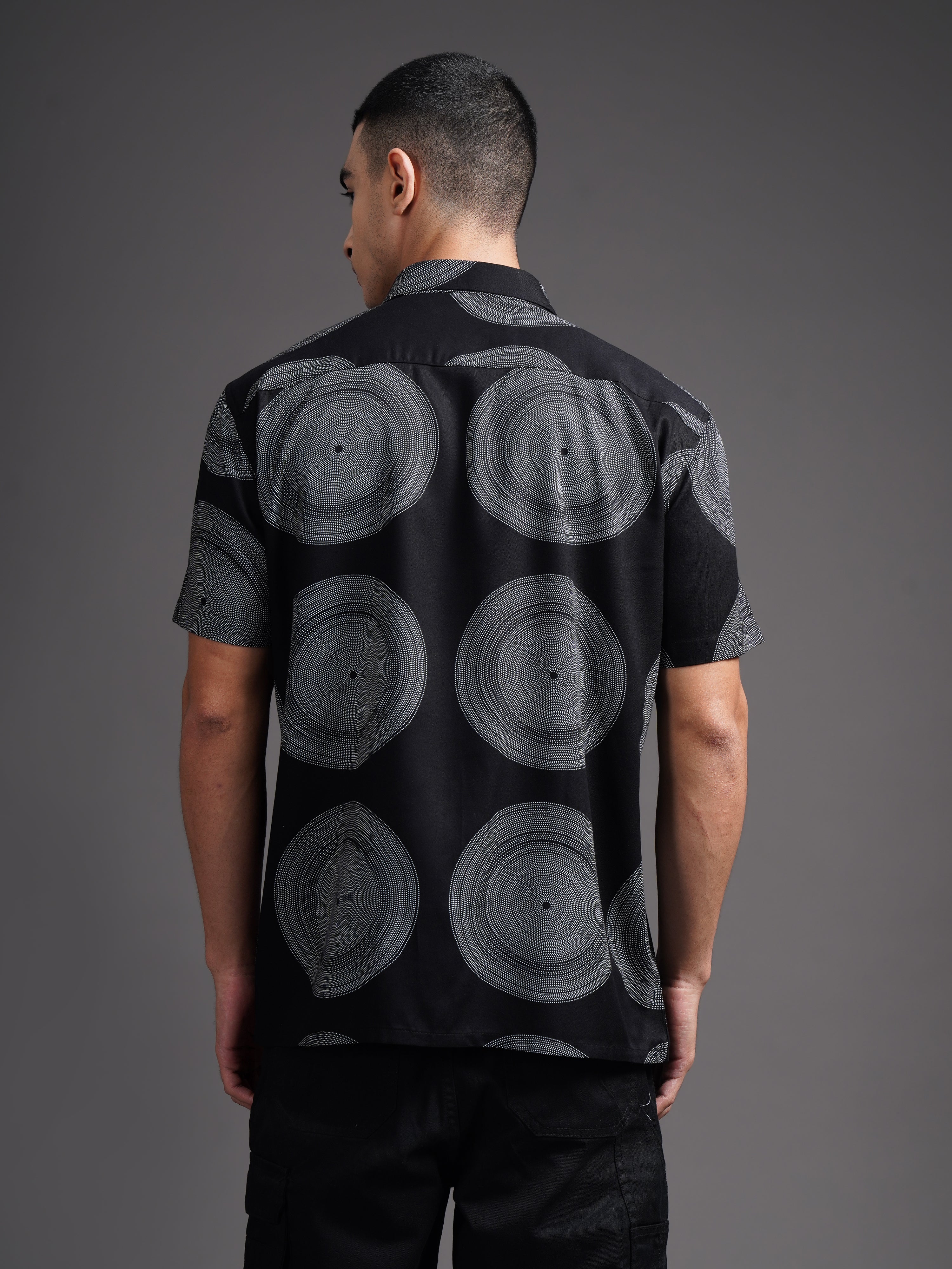 Men Eldric Black Printed Shirt