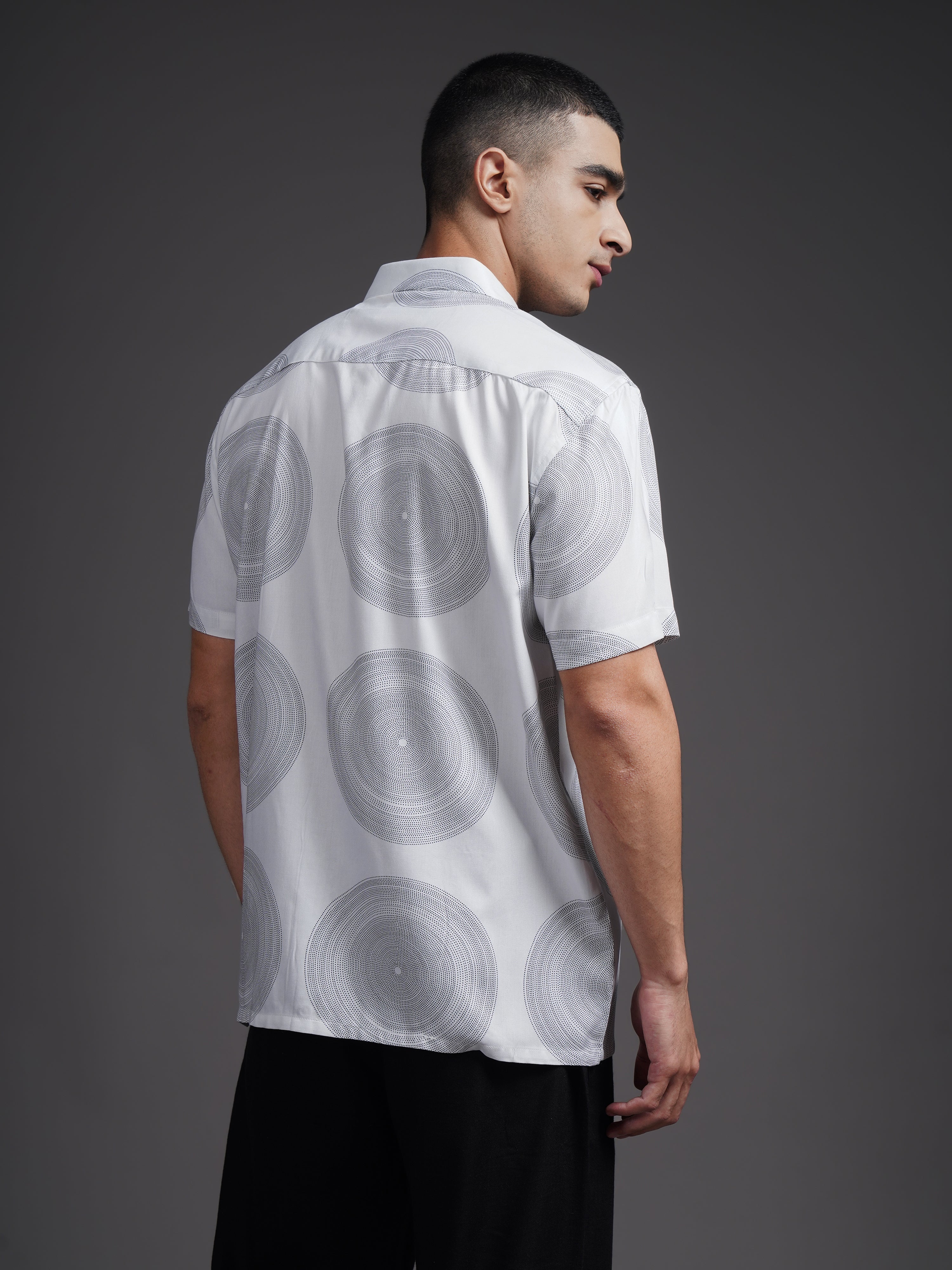 Men Eldric White Printed Shirt