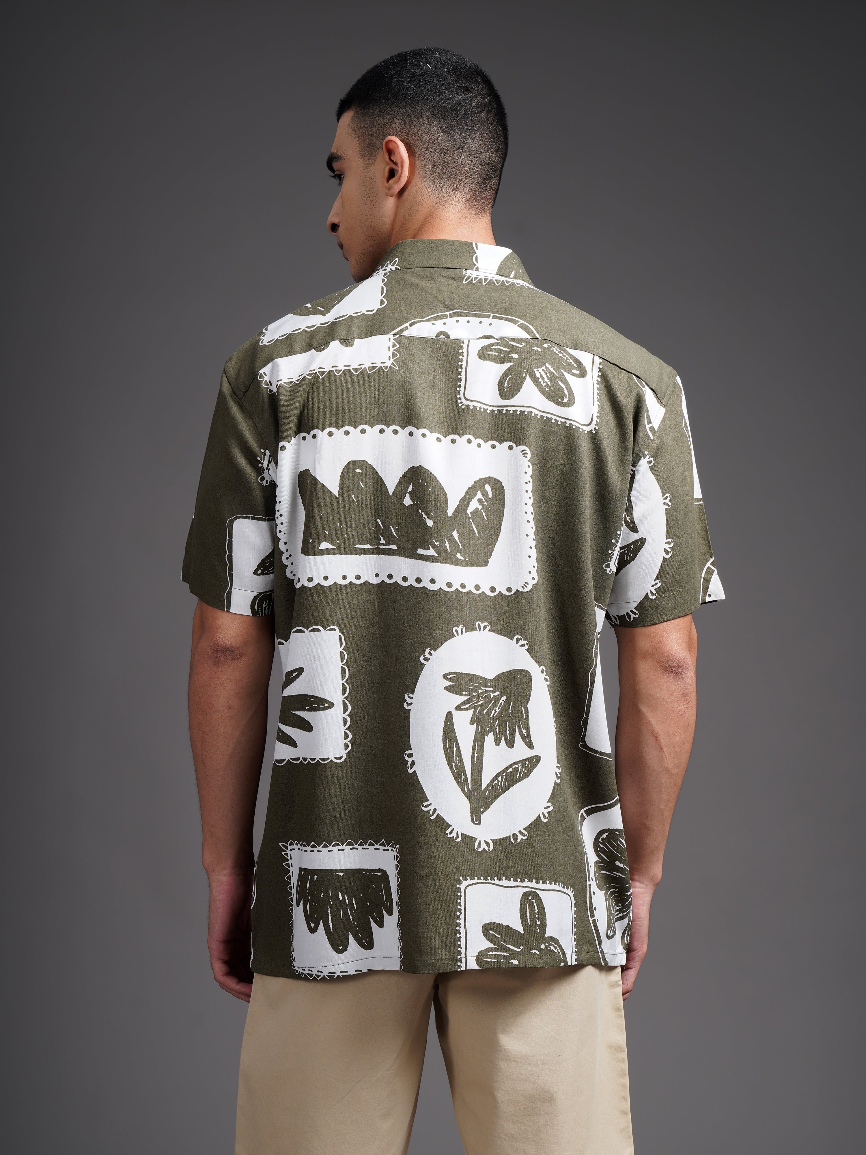 Men Elno Brown Printed Shirt