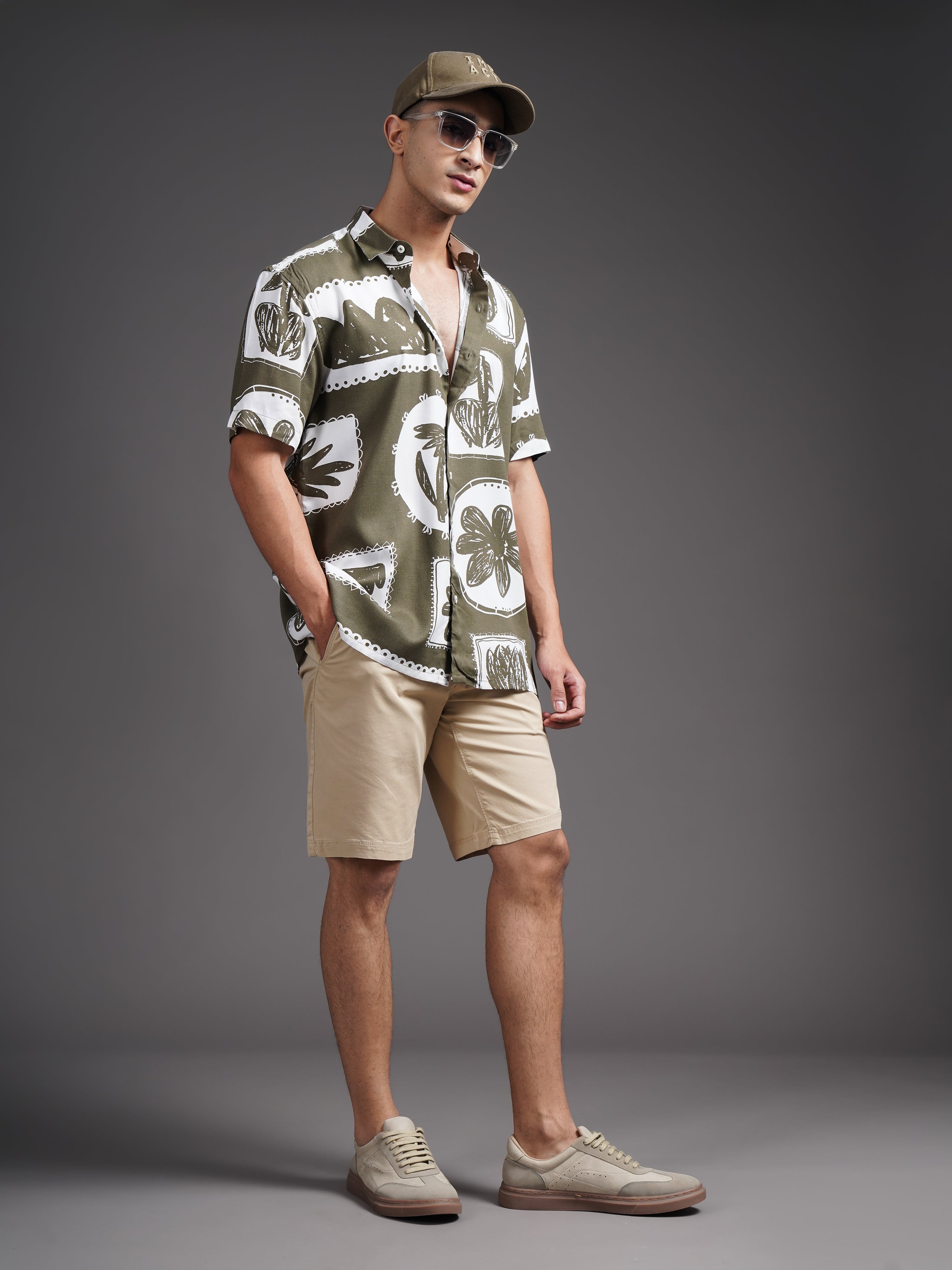 Men Elno Brown Printed Shirt