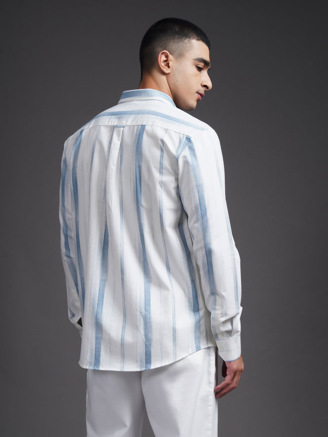 Men Eskar Blue Striped Shirt