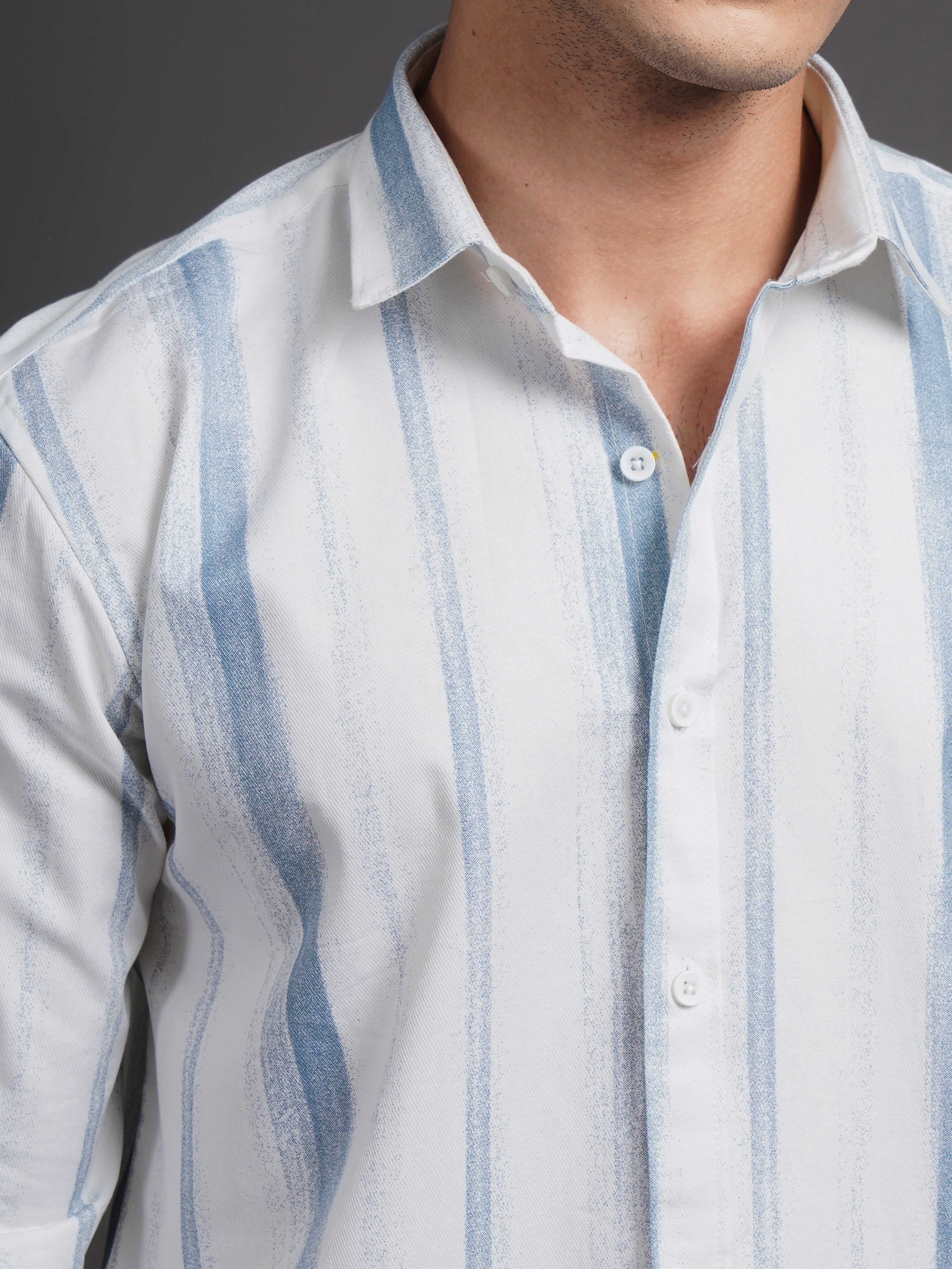 Men Eskar Blue Striped Shirt