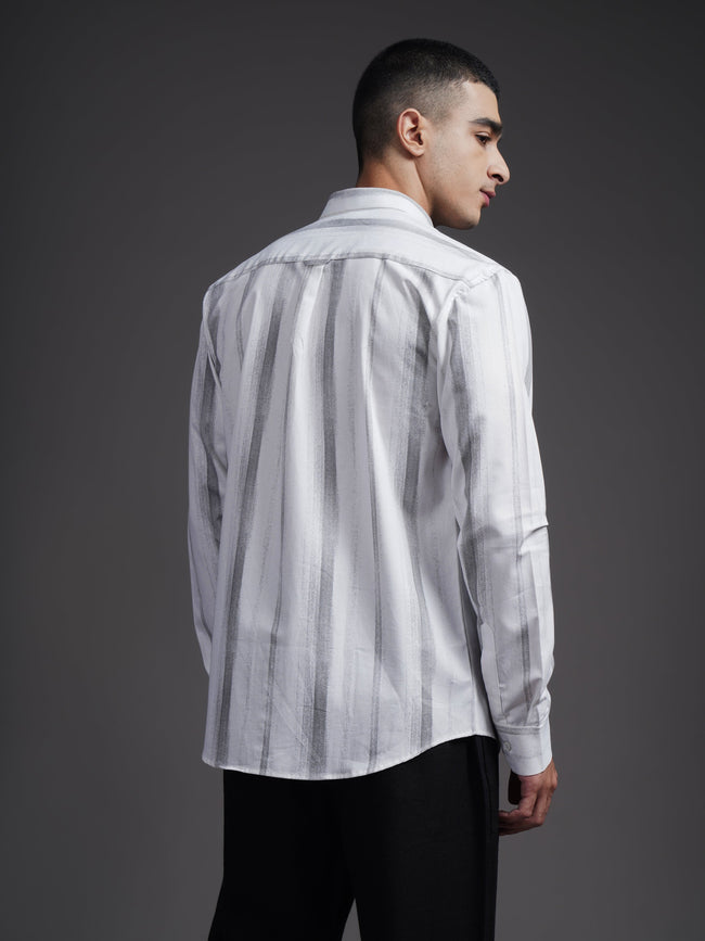Men Eskar Grey Striped Shirt
