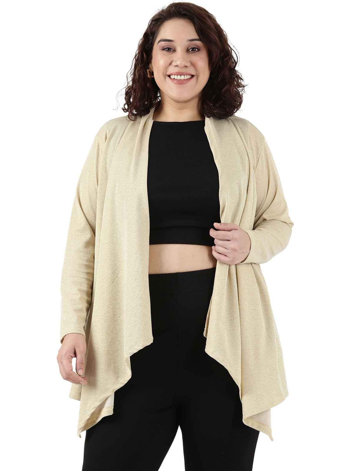 Women Gold Shimmer Shrug