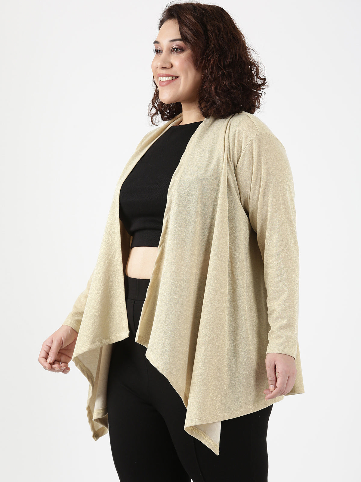 Women Gold Shimmer Shrug