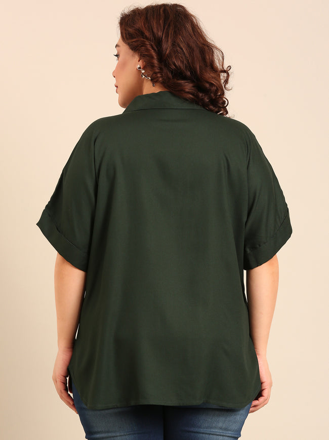 Women Green Viscose Shirt