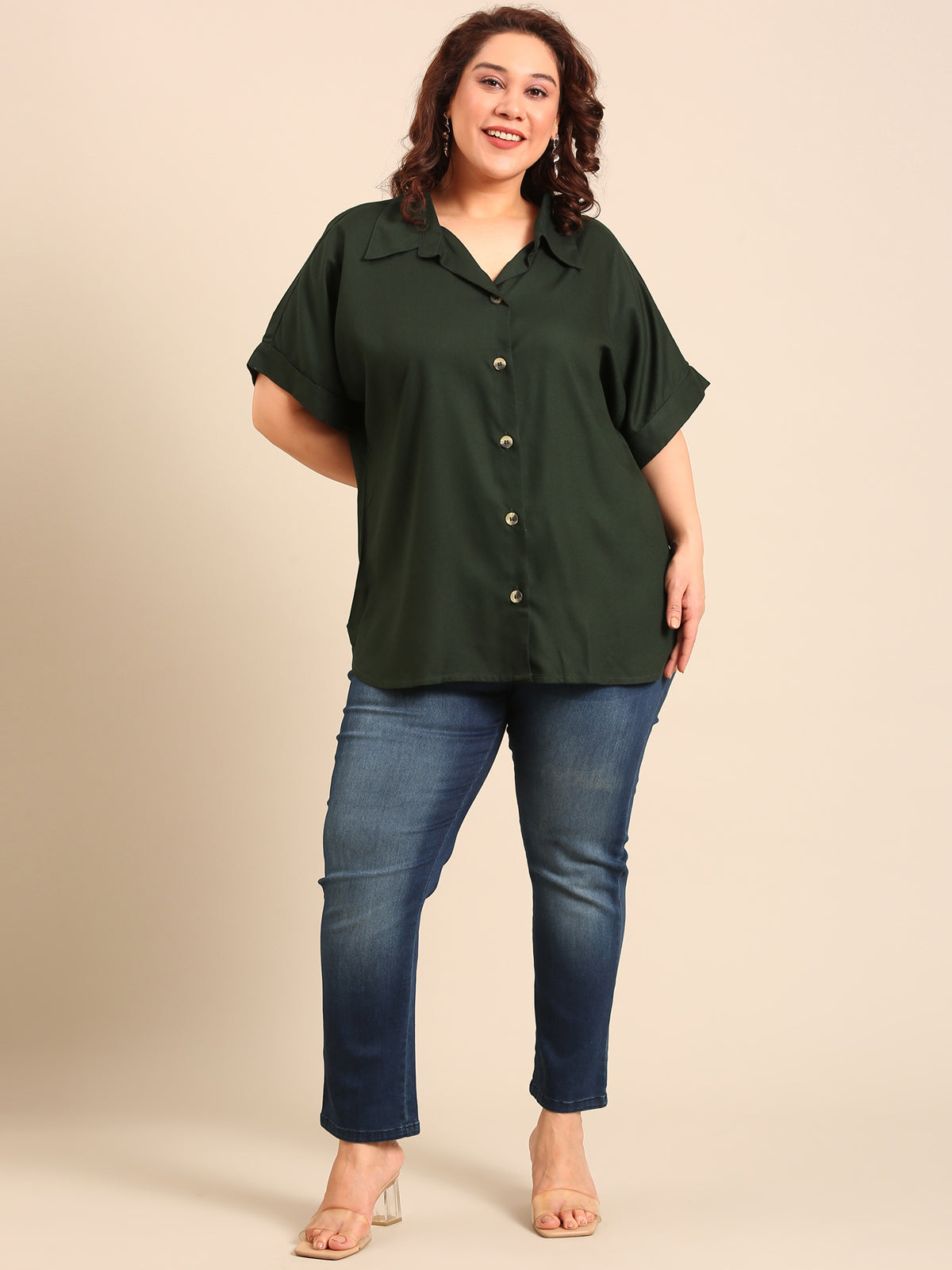 Women Green Viscose Shirt