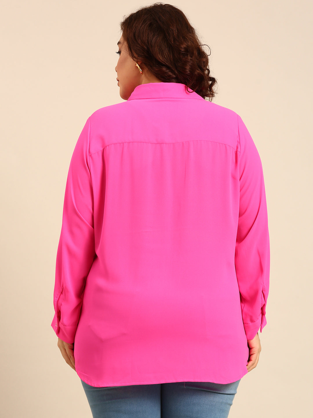 Women Pink Button Down Shirt
