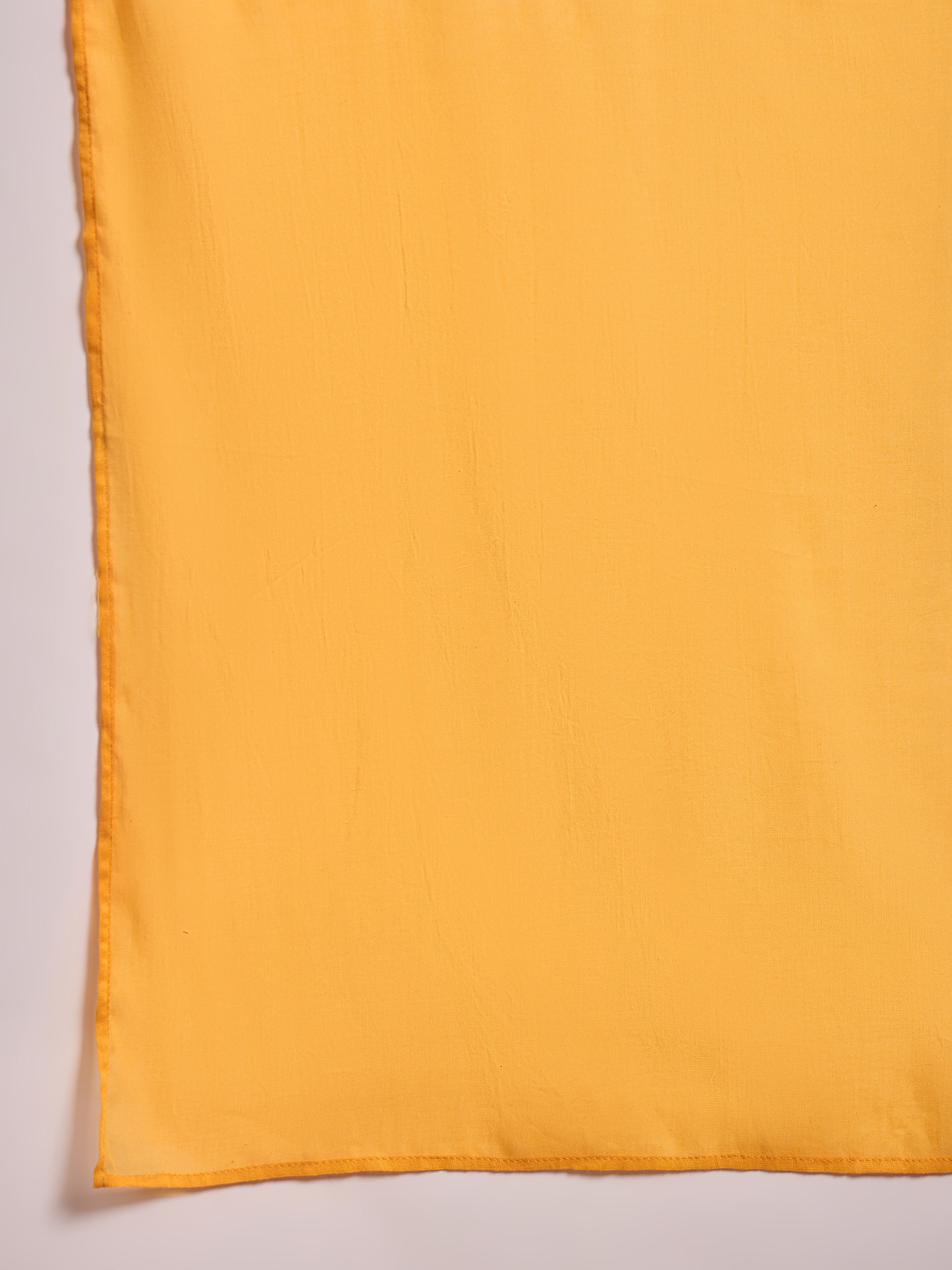 Women Yellow Floral Cambric V Neck Kurta With Pencil Pants & Dupatta